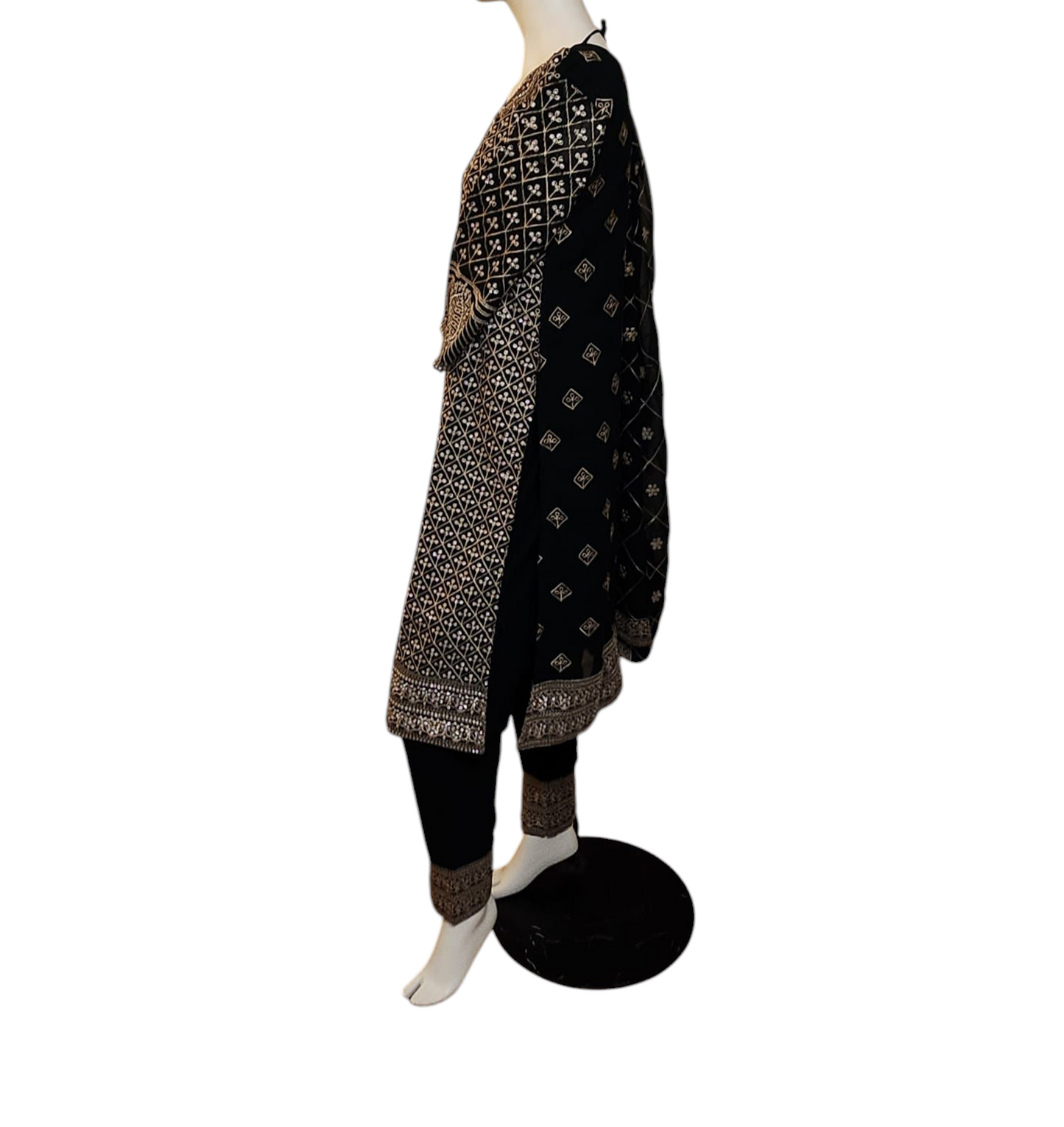 Black All Over Stone Work Salwar Kameez