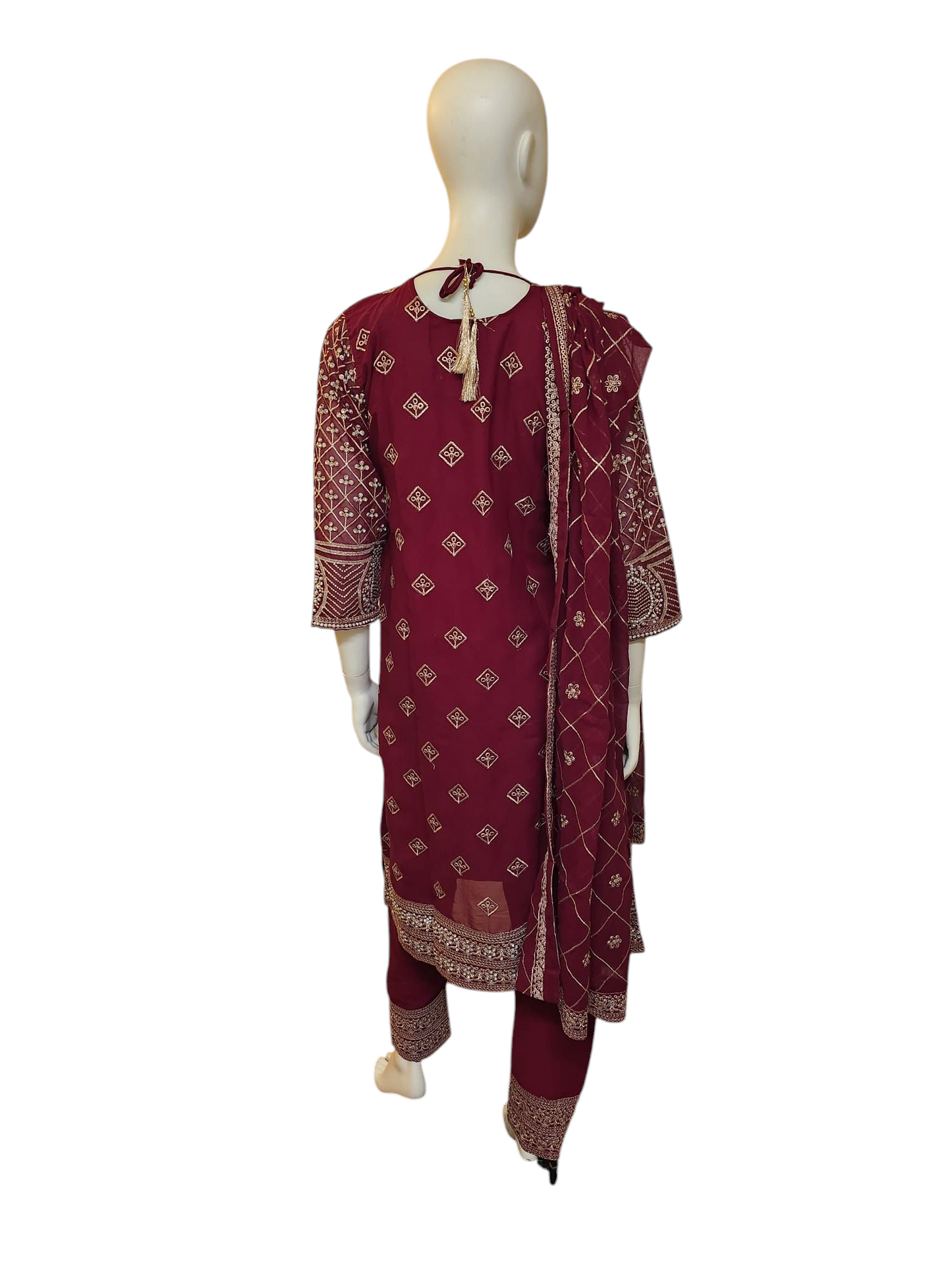 Royal Red All Over Stone Work Salwar Kameez
