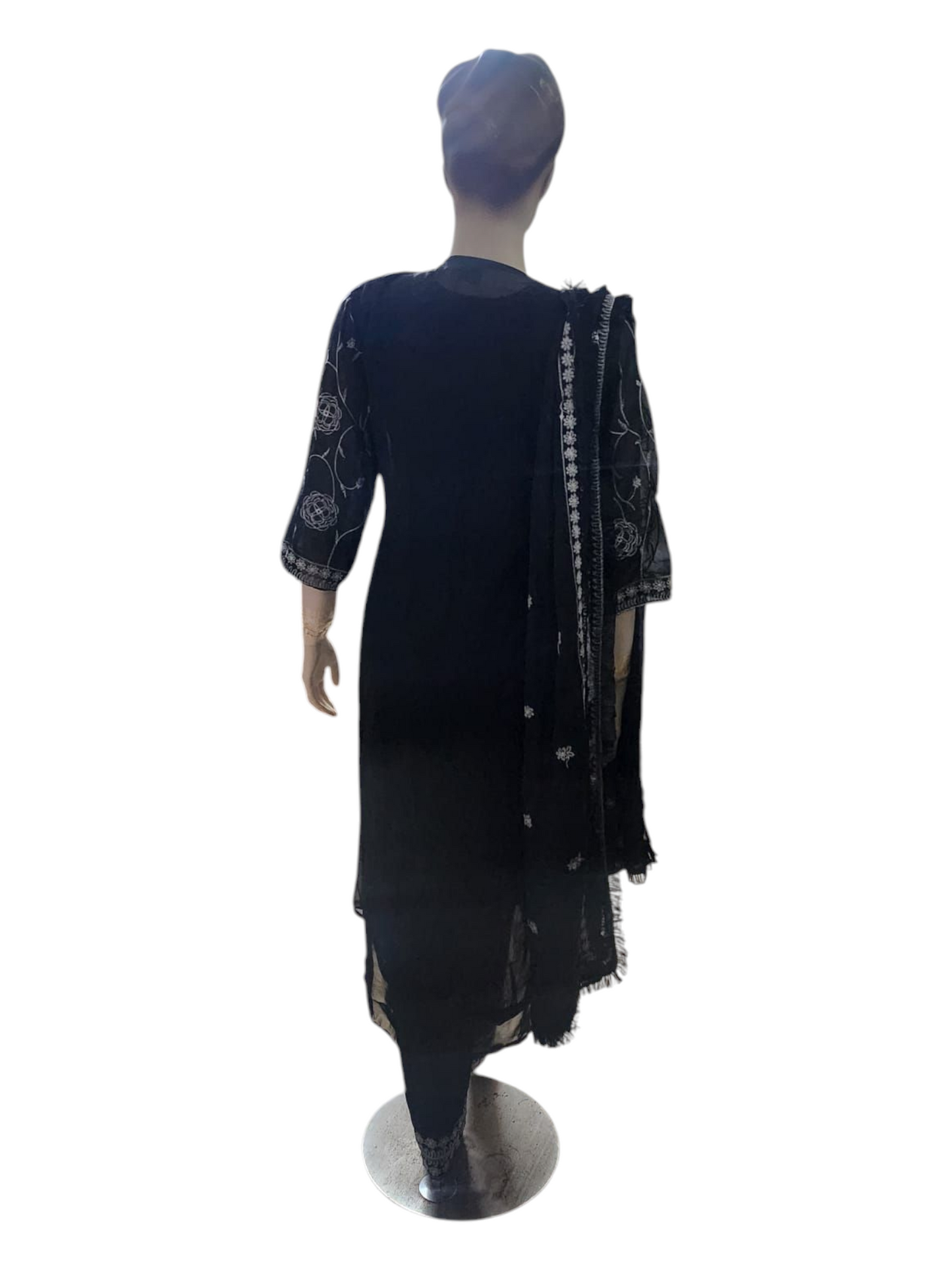 Black & Silver Suit With Overcoat