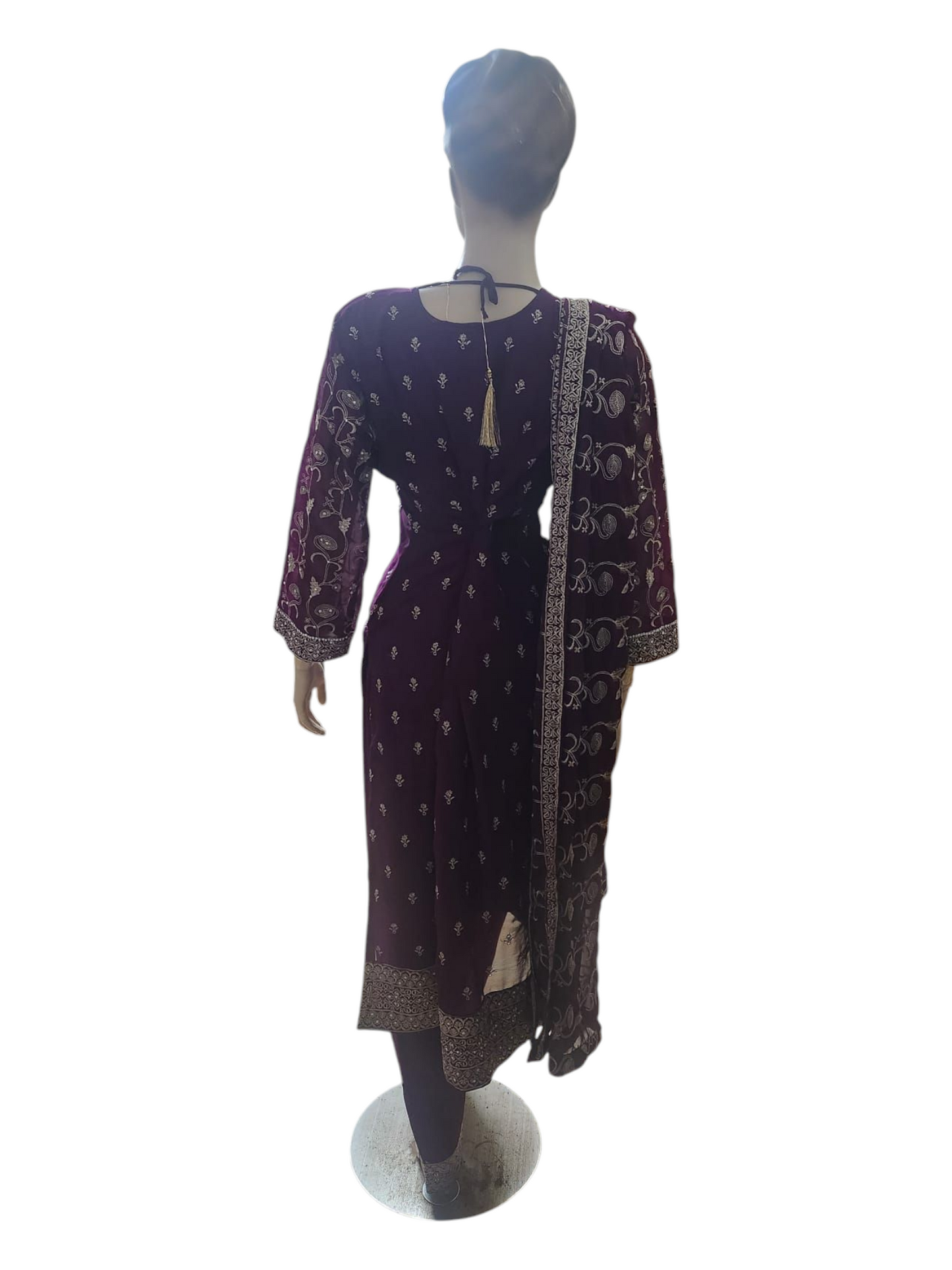 Plum Purple With Silver Salwar Kameez