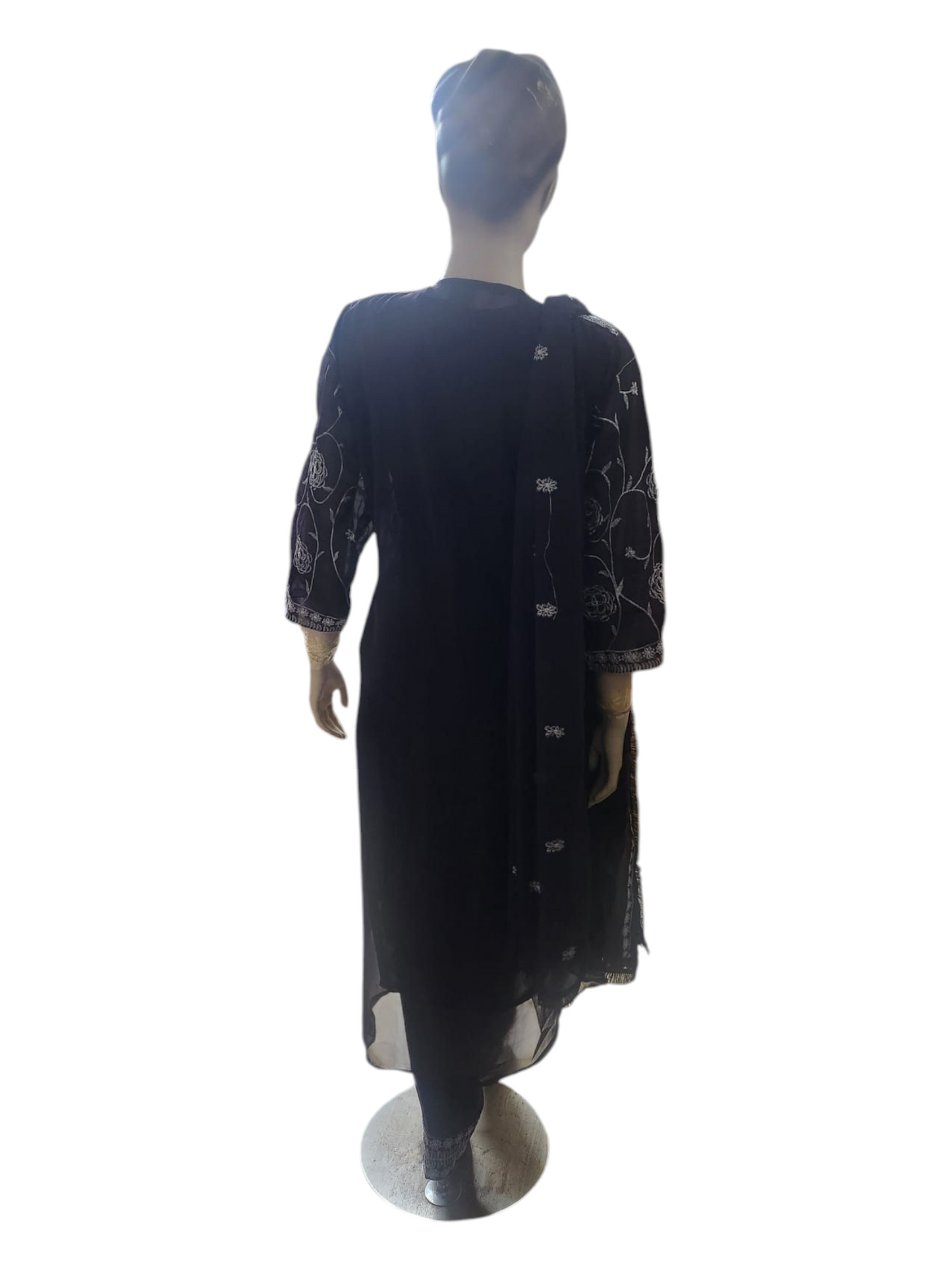 Aubergine Purple & Silver Suit With Overcoat