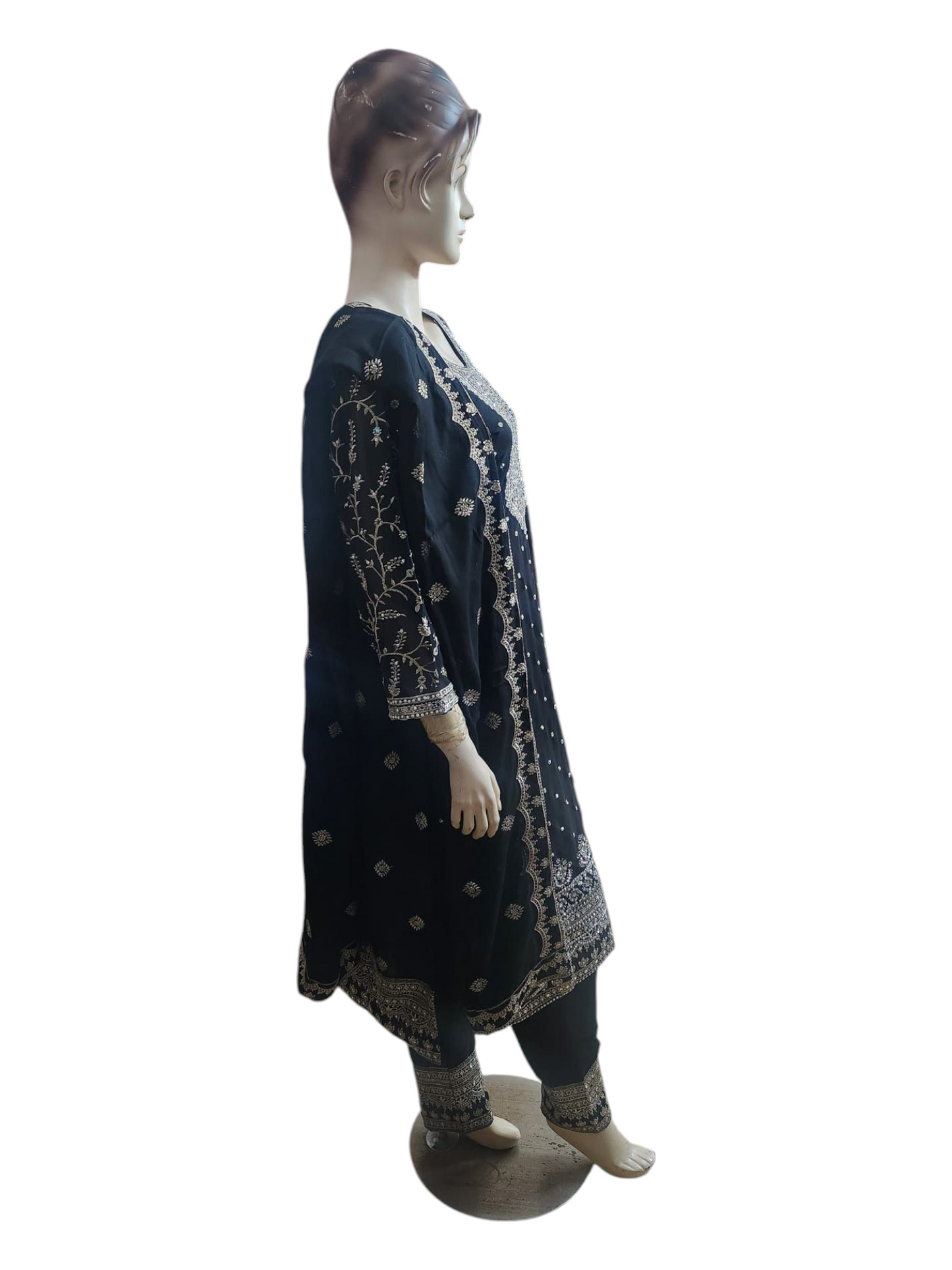 Dark Green & Silver Salwar Kameez