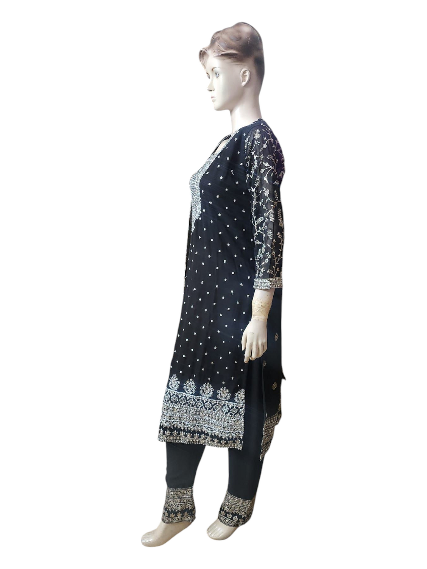 Dark Green & Silver Salwar Kameez