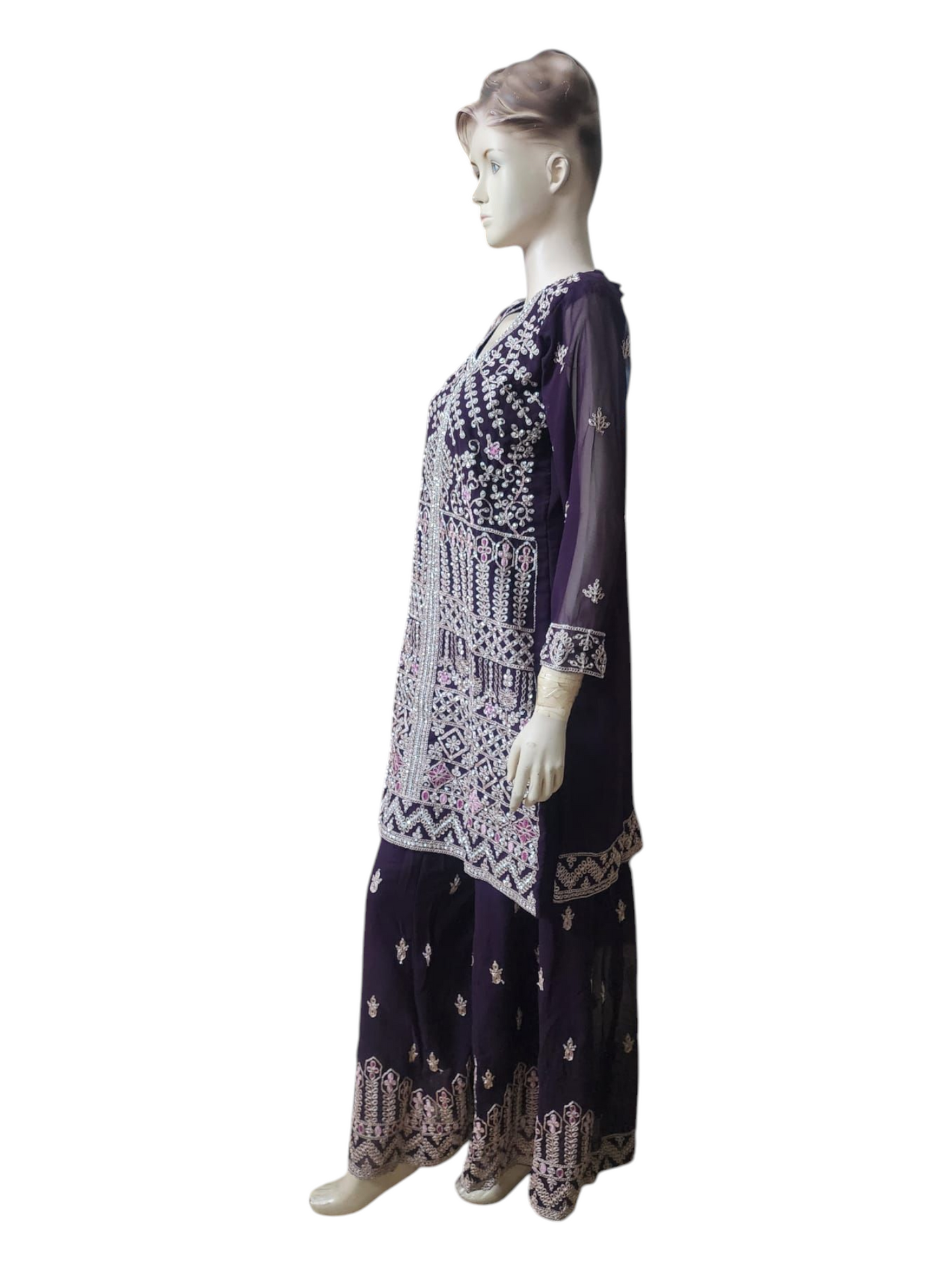 Aubergine Purple Palazzo Suit