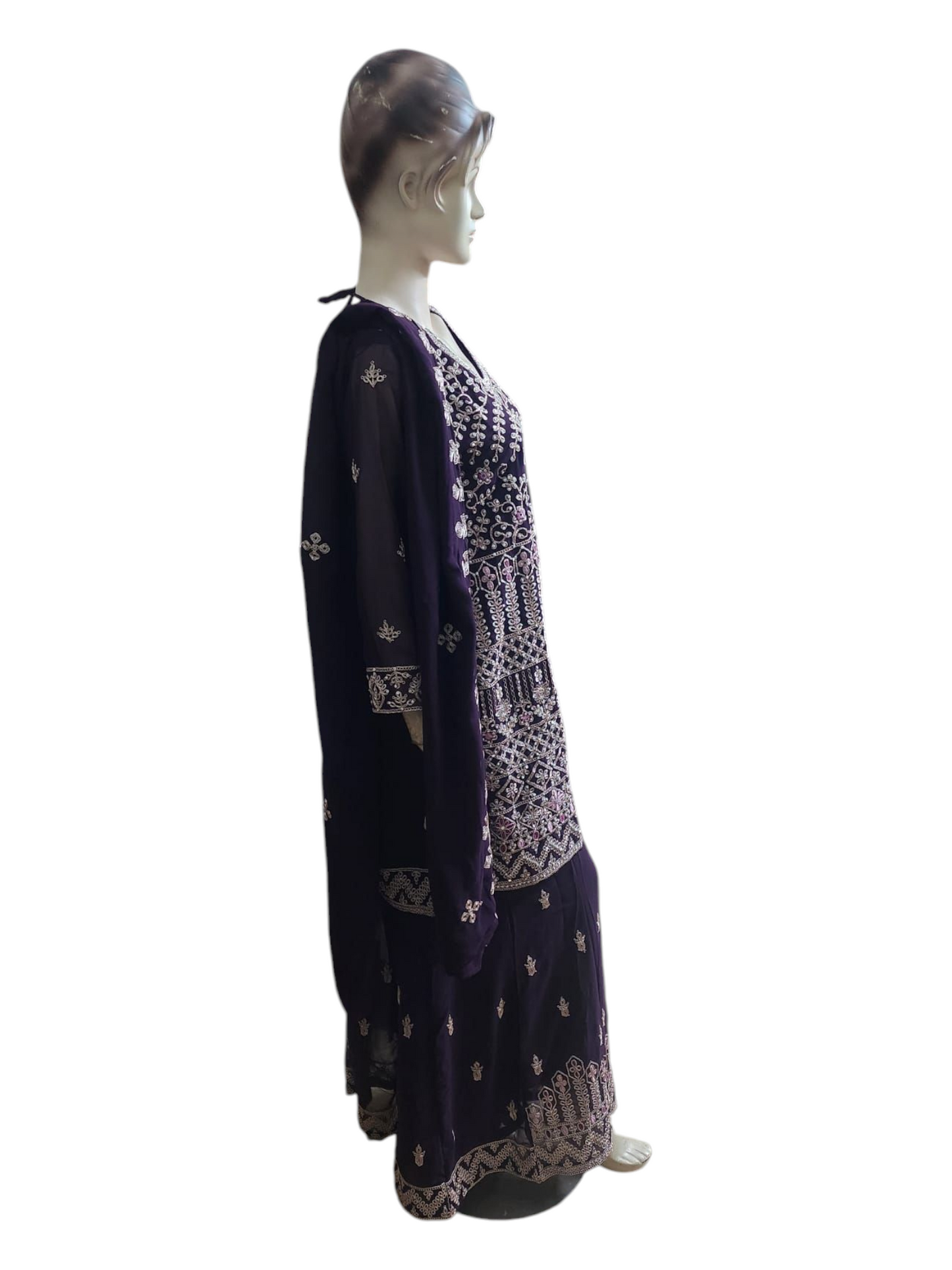 Aubergine Purple Palazzo Suit