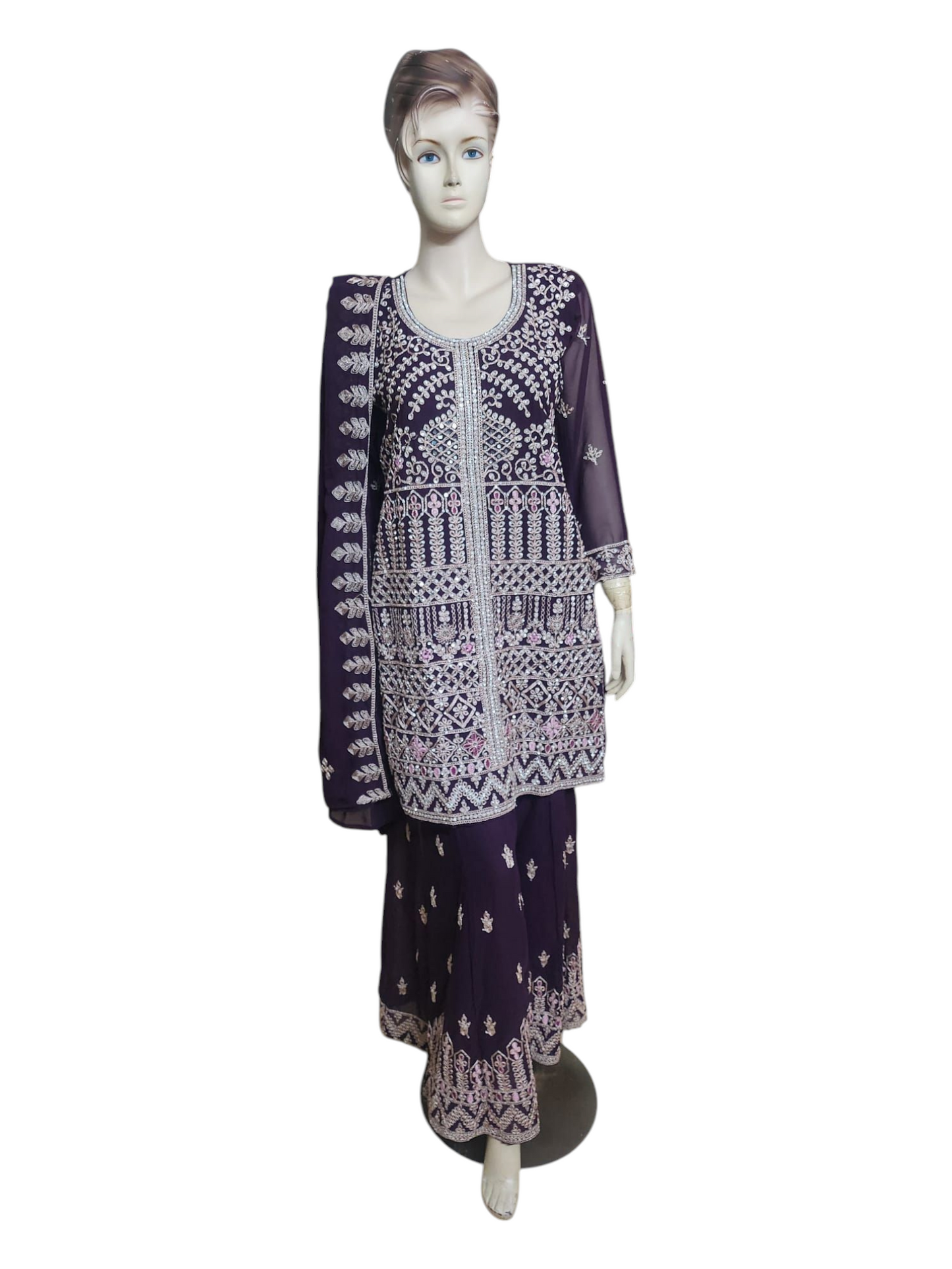 Aubergine Purple Palazzo Suit