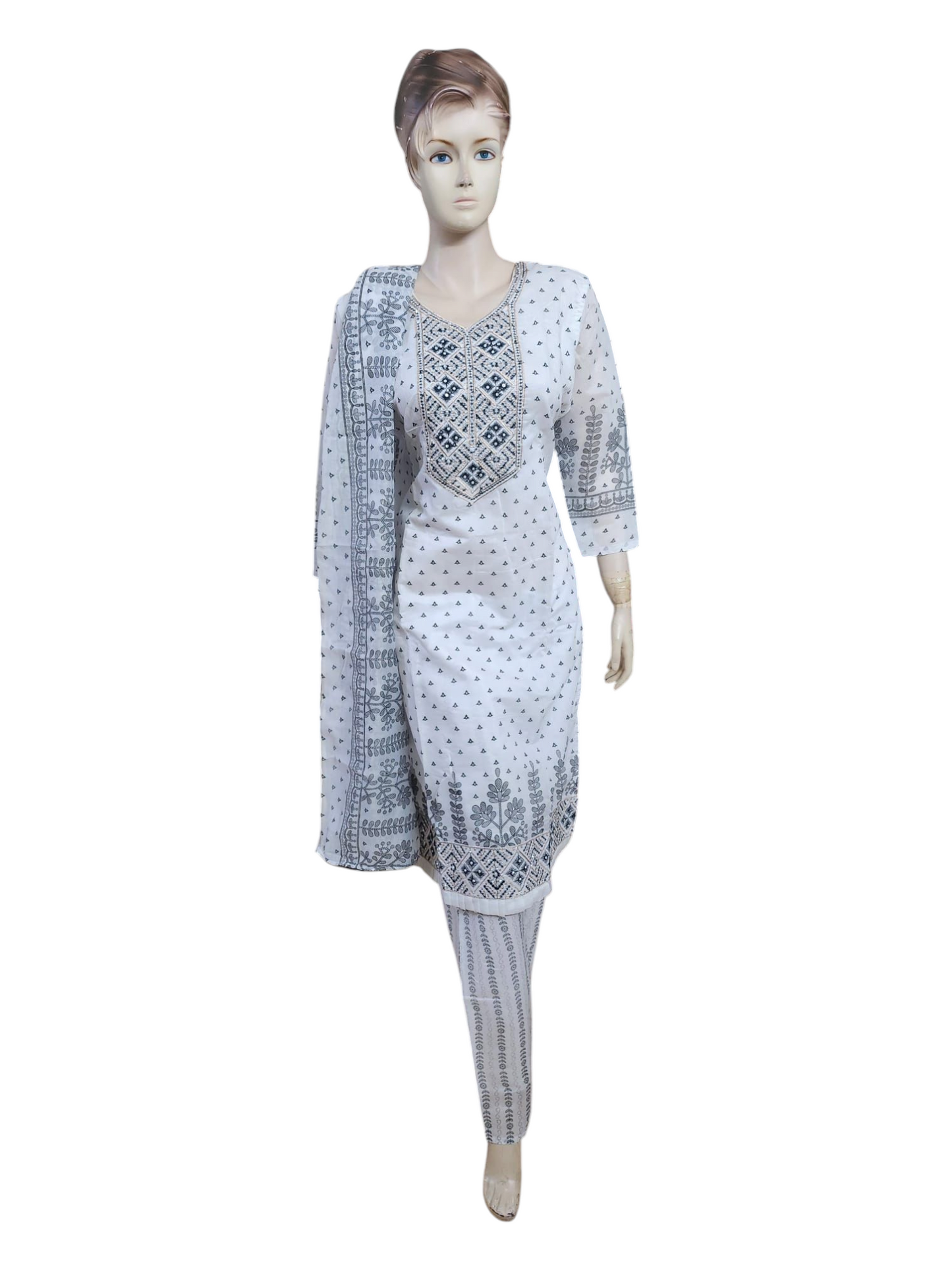 White & Black Salwar Kameez