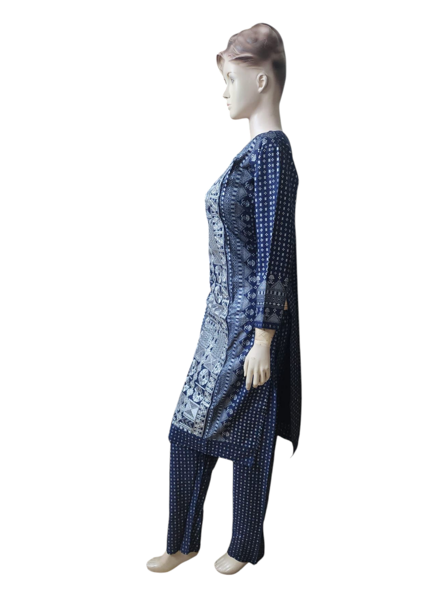 Navy & White Salwar Kameez