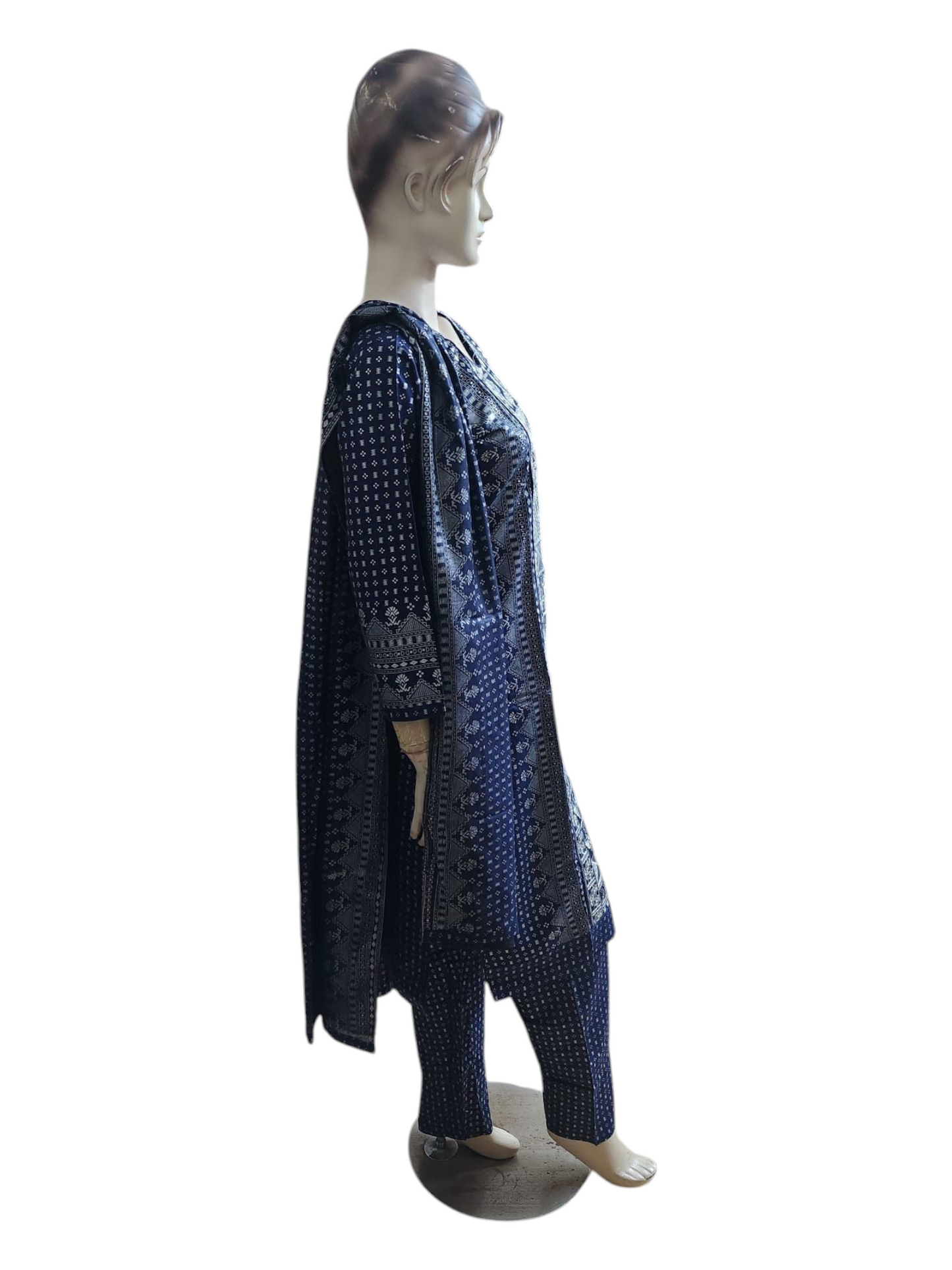 Navy & White Salwar Kameez
