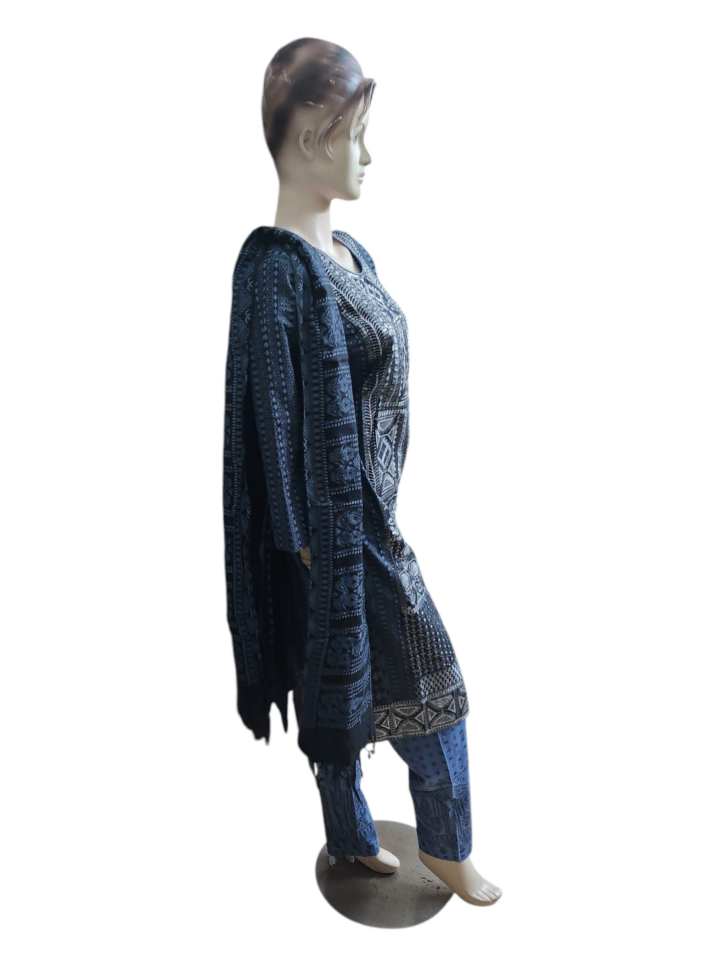 Blue & Black Salwar Kameez