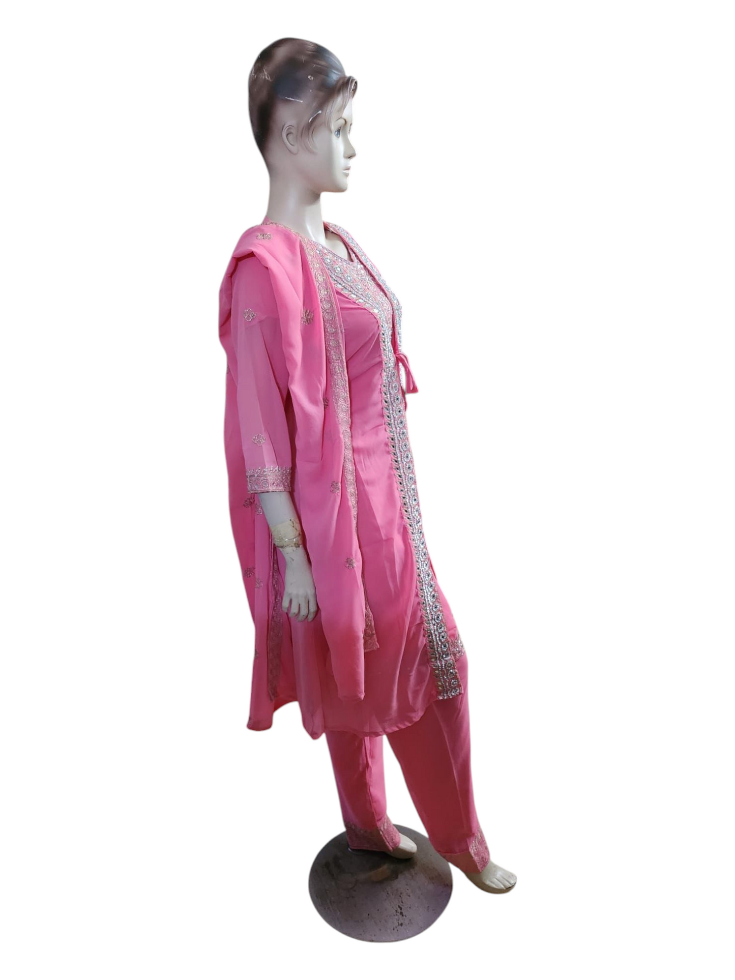 Barbie Pink Salwar Kameez With Overcoat