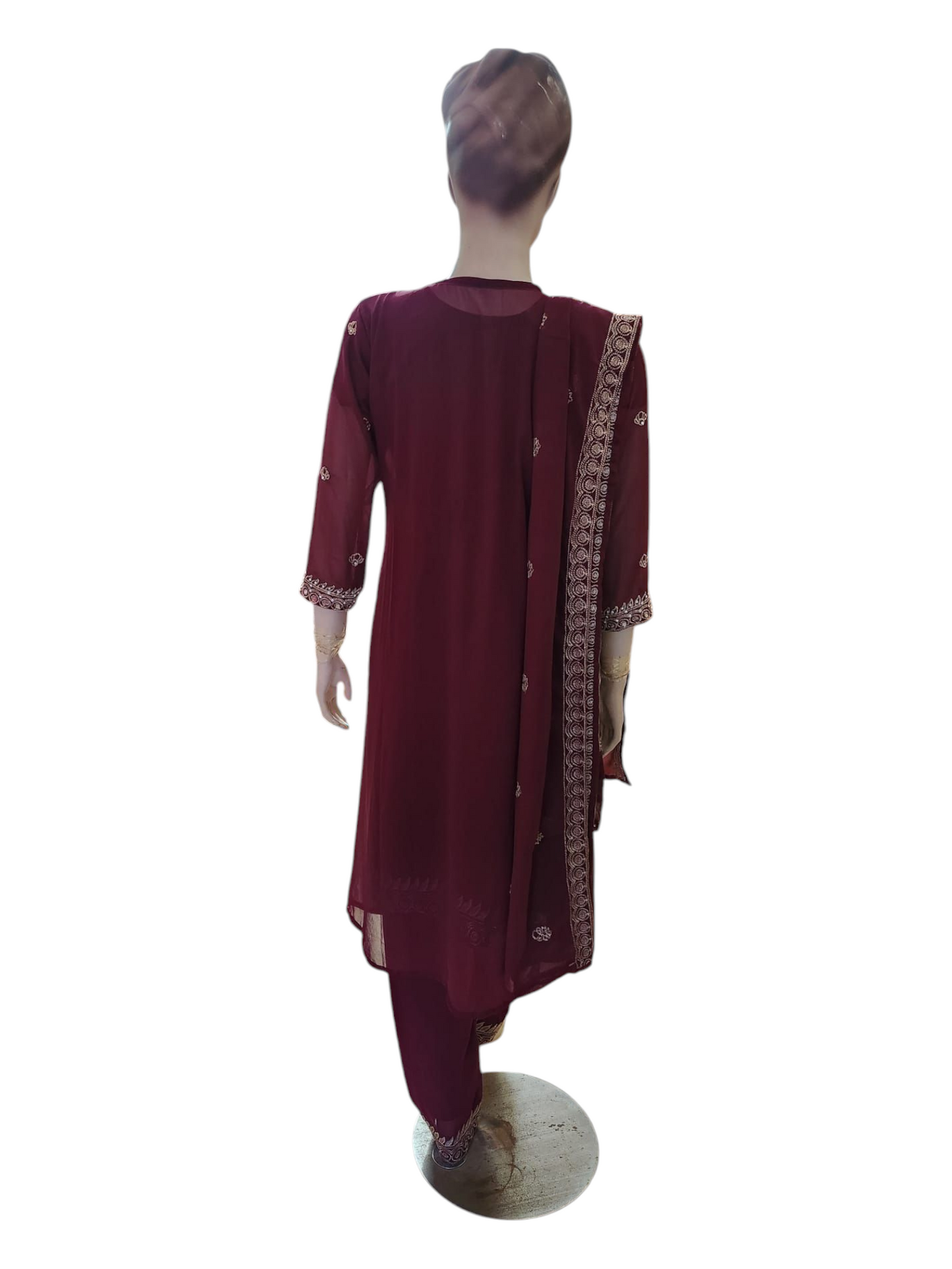 Maroon Salwar Kameez With Overcoat
