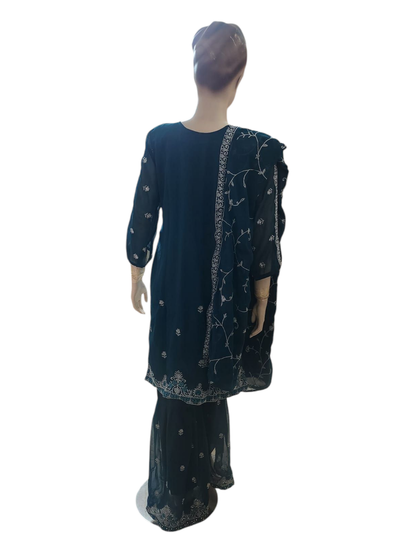 Teal Blue Sharara Suit