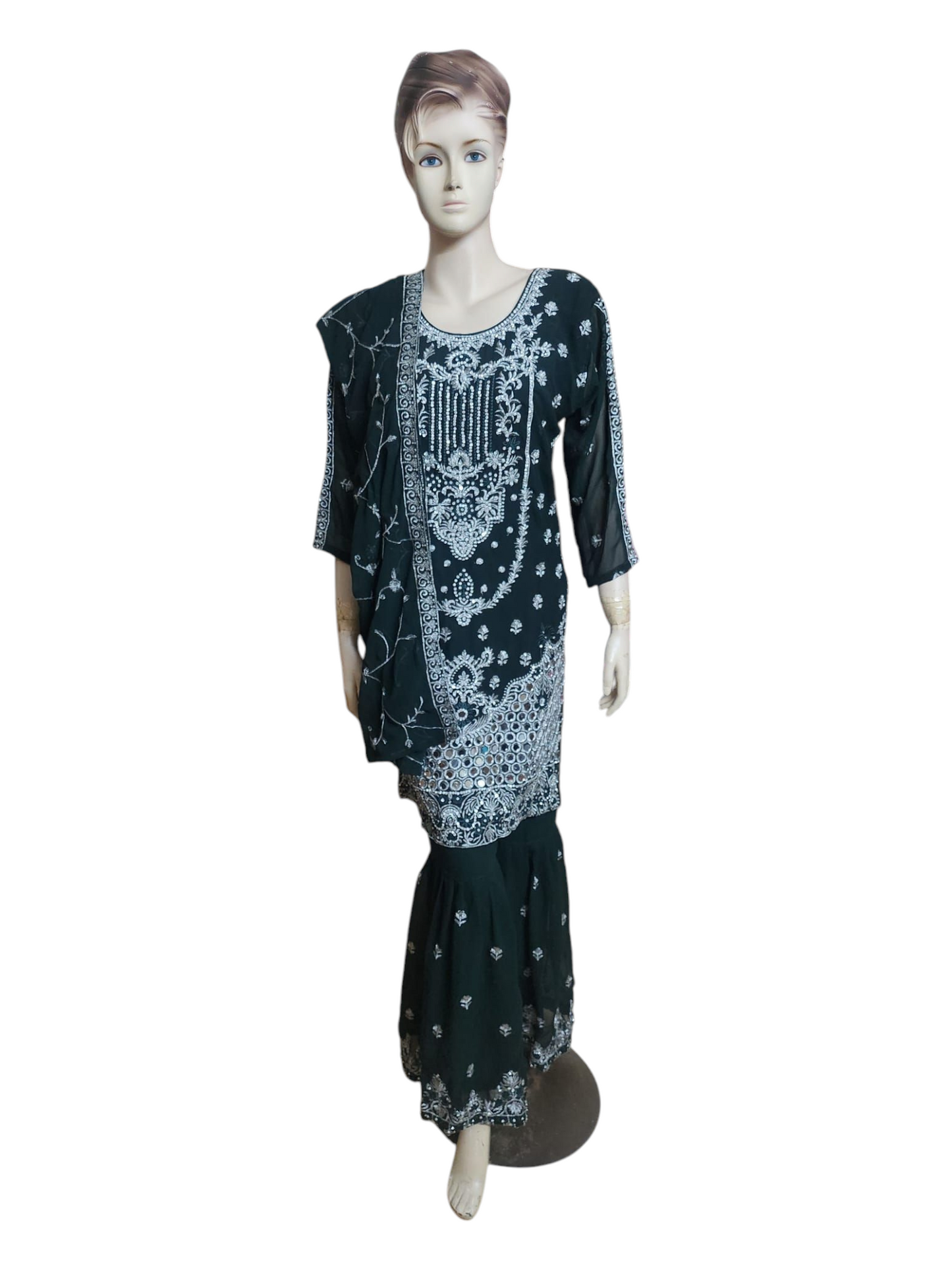 Forest Green Sharara Suit