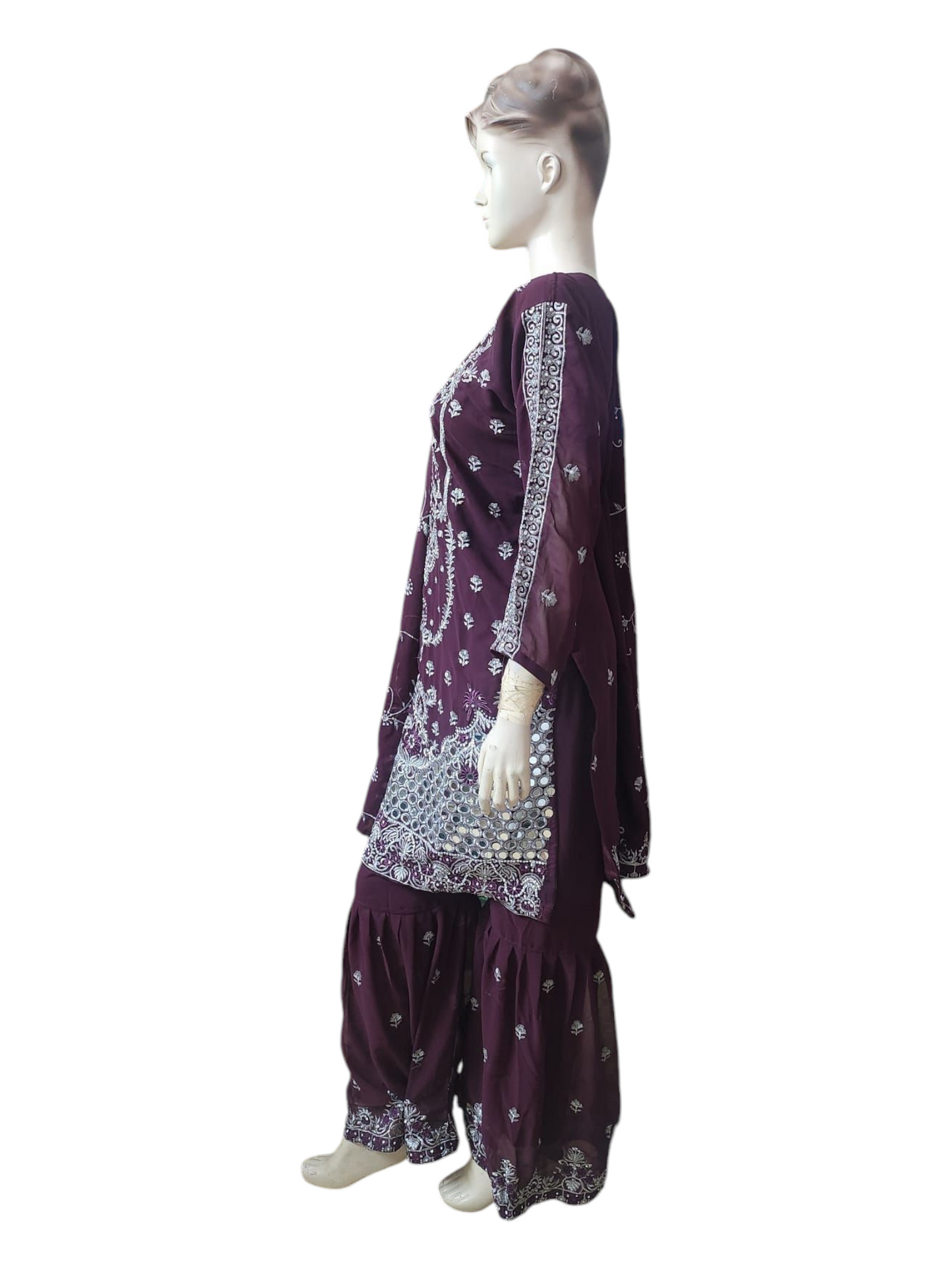 Aubergine Purple Sharara Suit