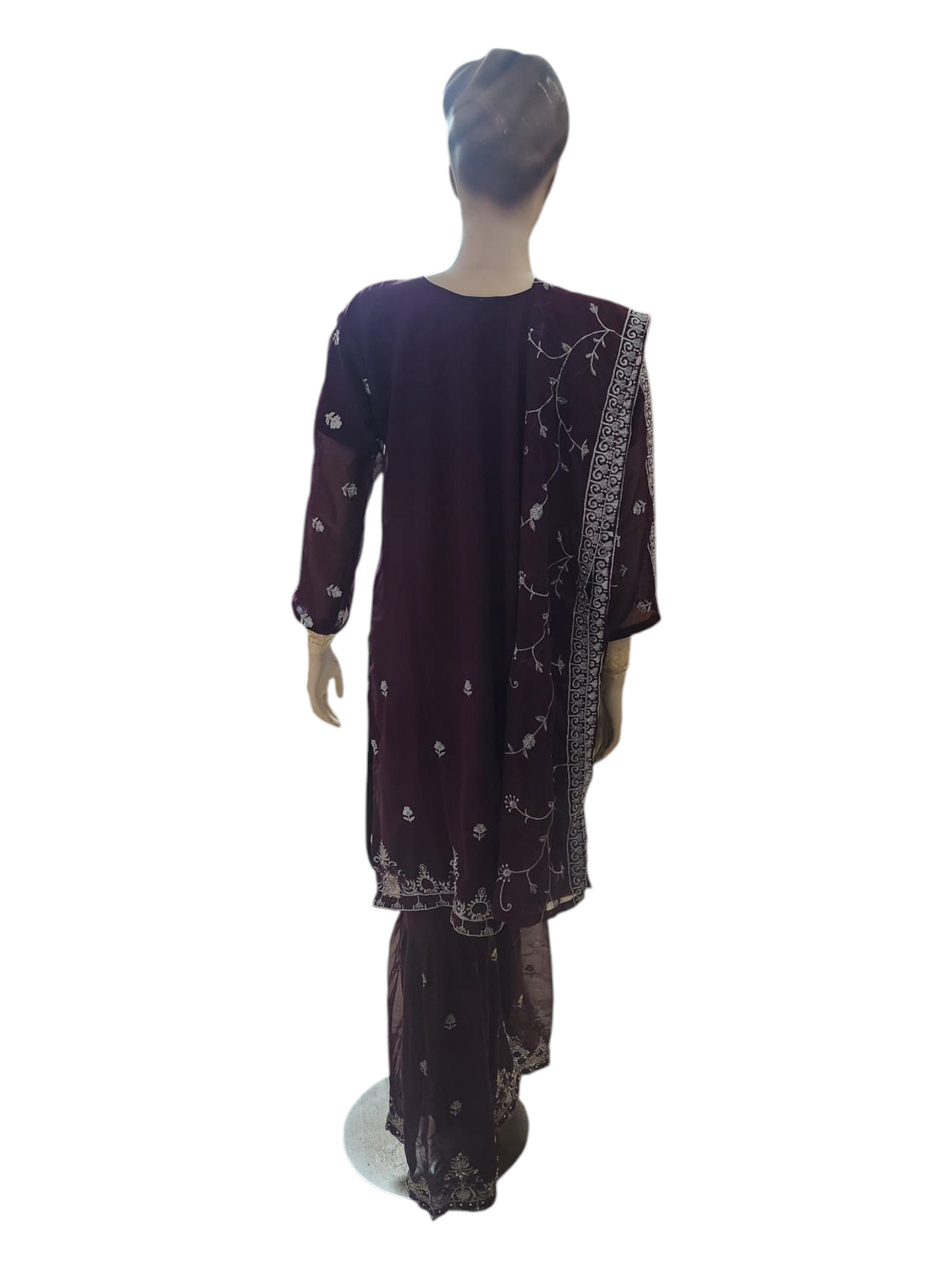 Aubergine Purple Sharara Suit