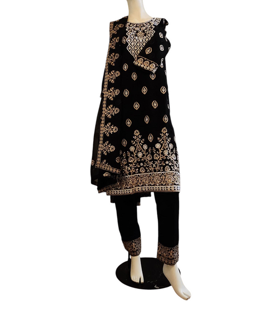 Jet Black Salwar Kameez