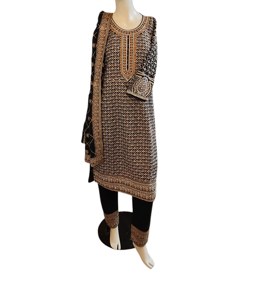 Black All Over Stone Work Salwar Kameez