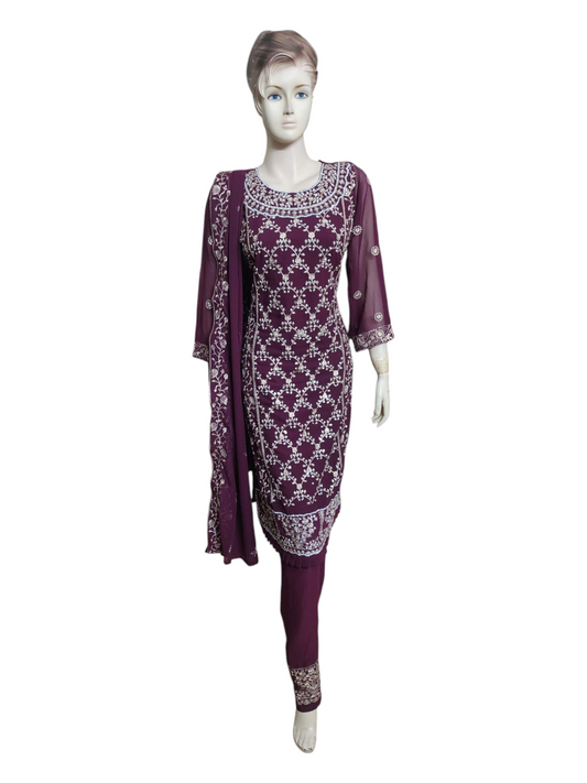 Deep Purple Salwar Kameez