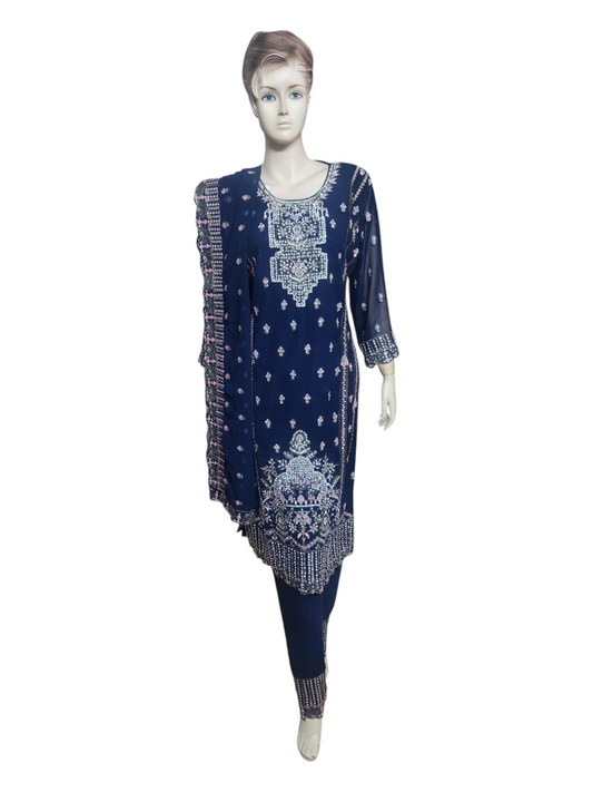 Navy and Baby Pink Salwar Kameez