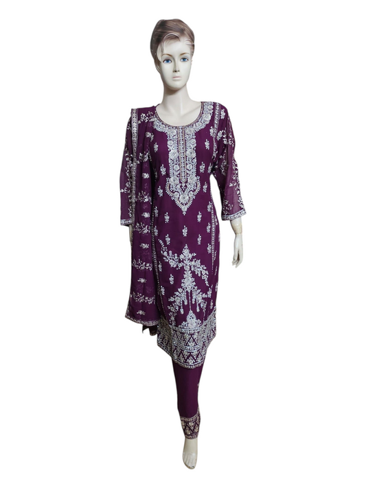 Plum Purple Salwar Kameez