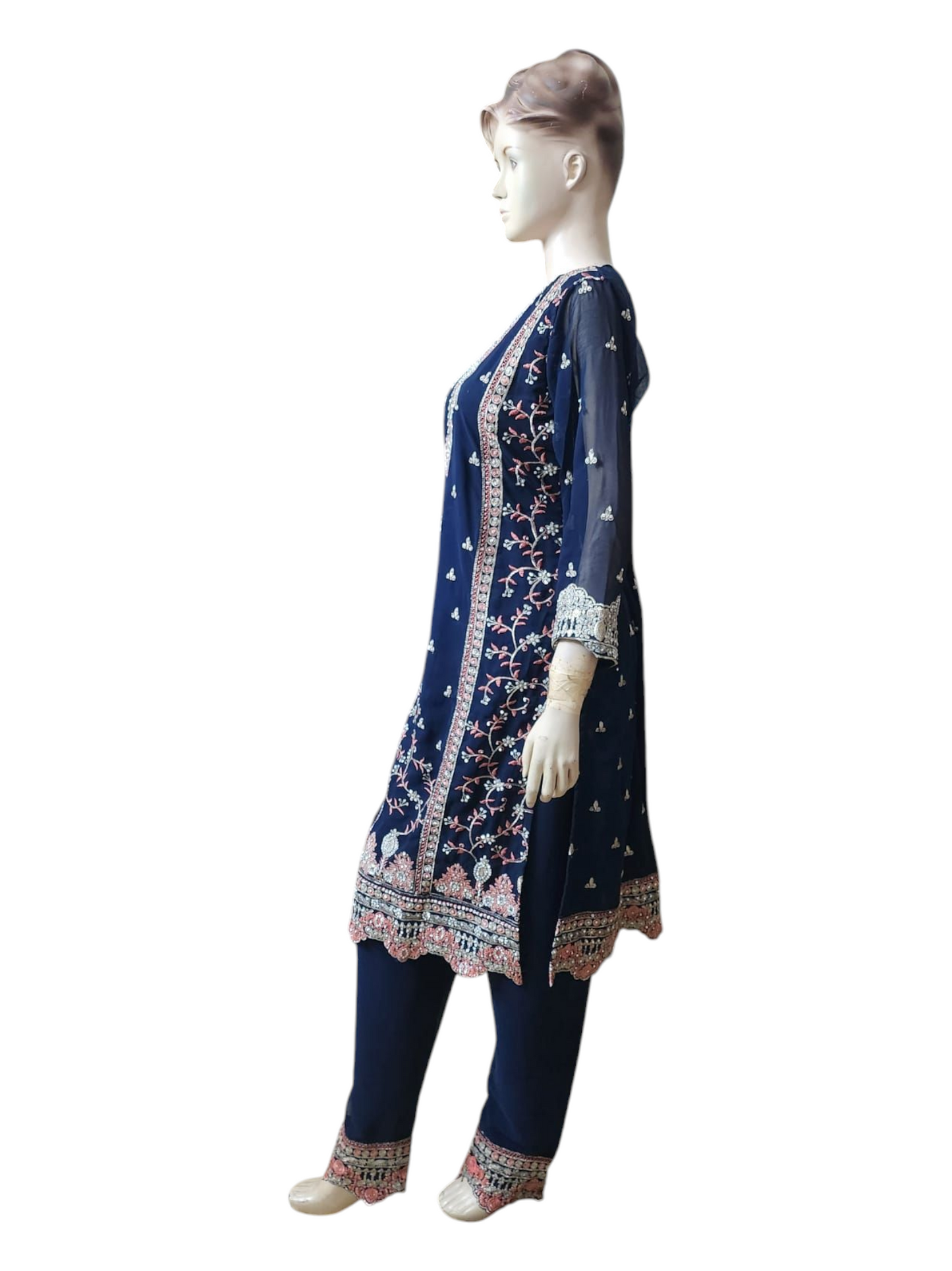 Navy With Pink Salwar Kameez