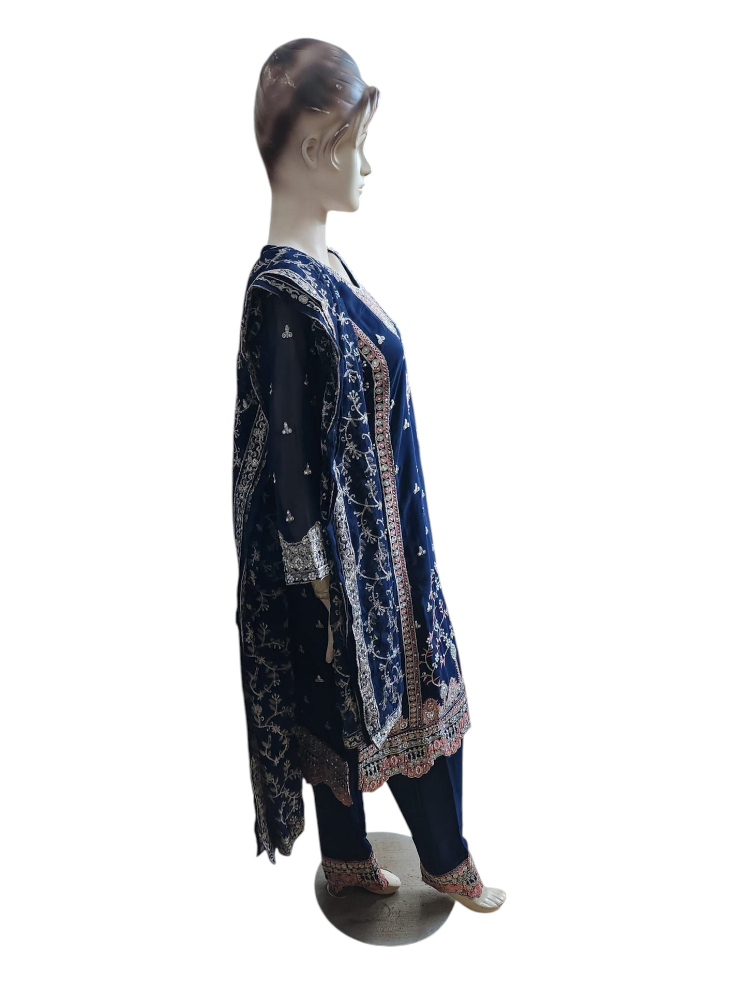 Navy With Pink Salwar Kameez