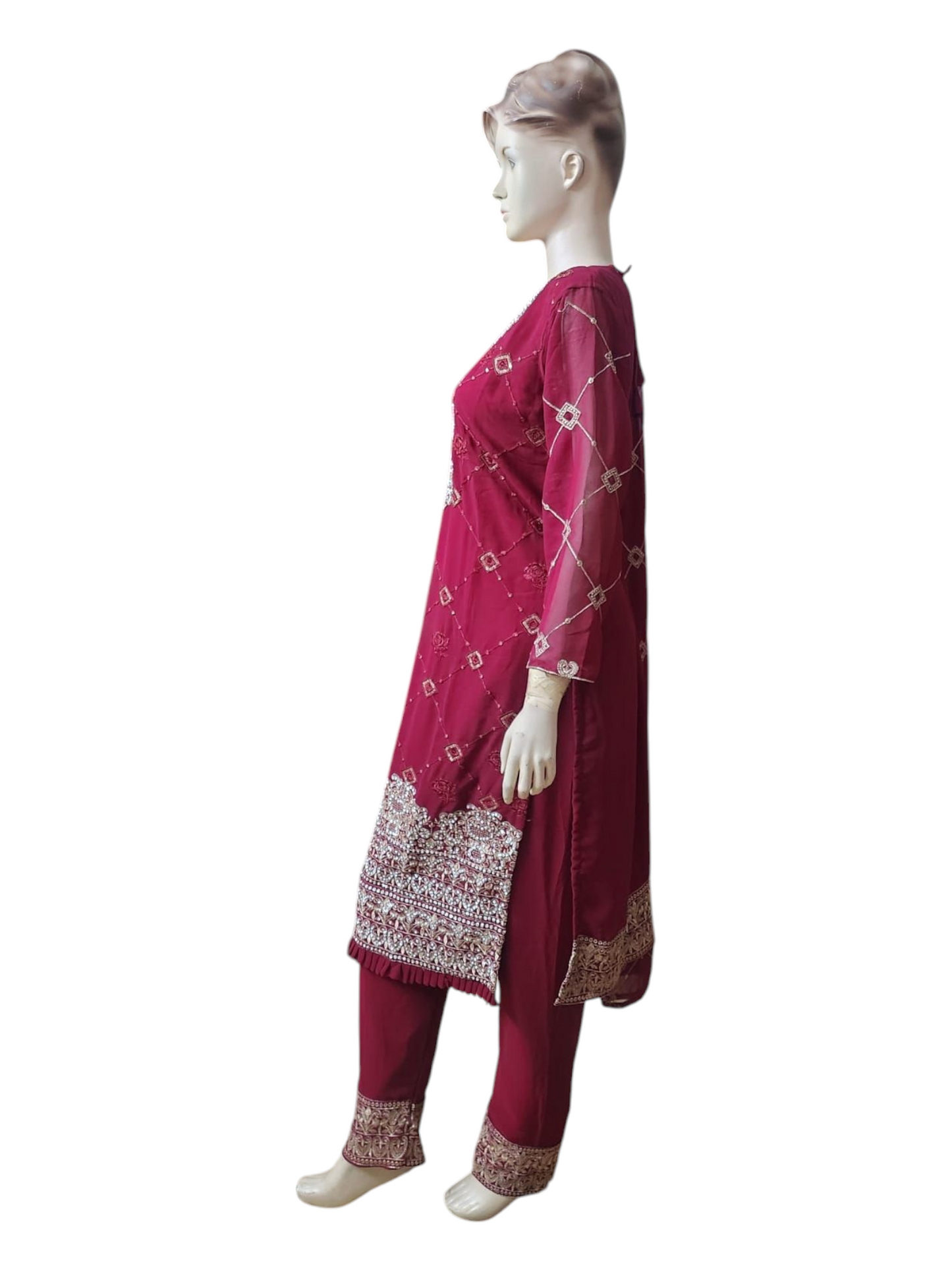 Rose Red Salwar Kameez