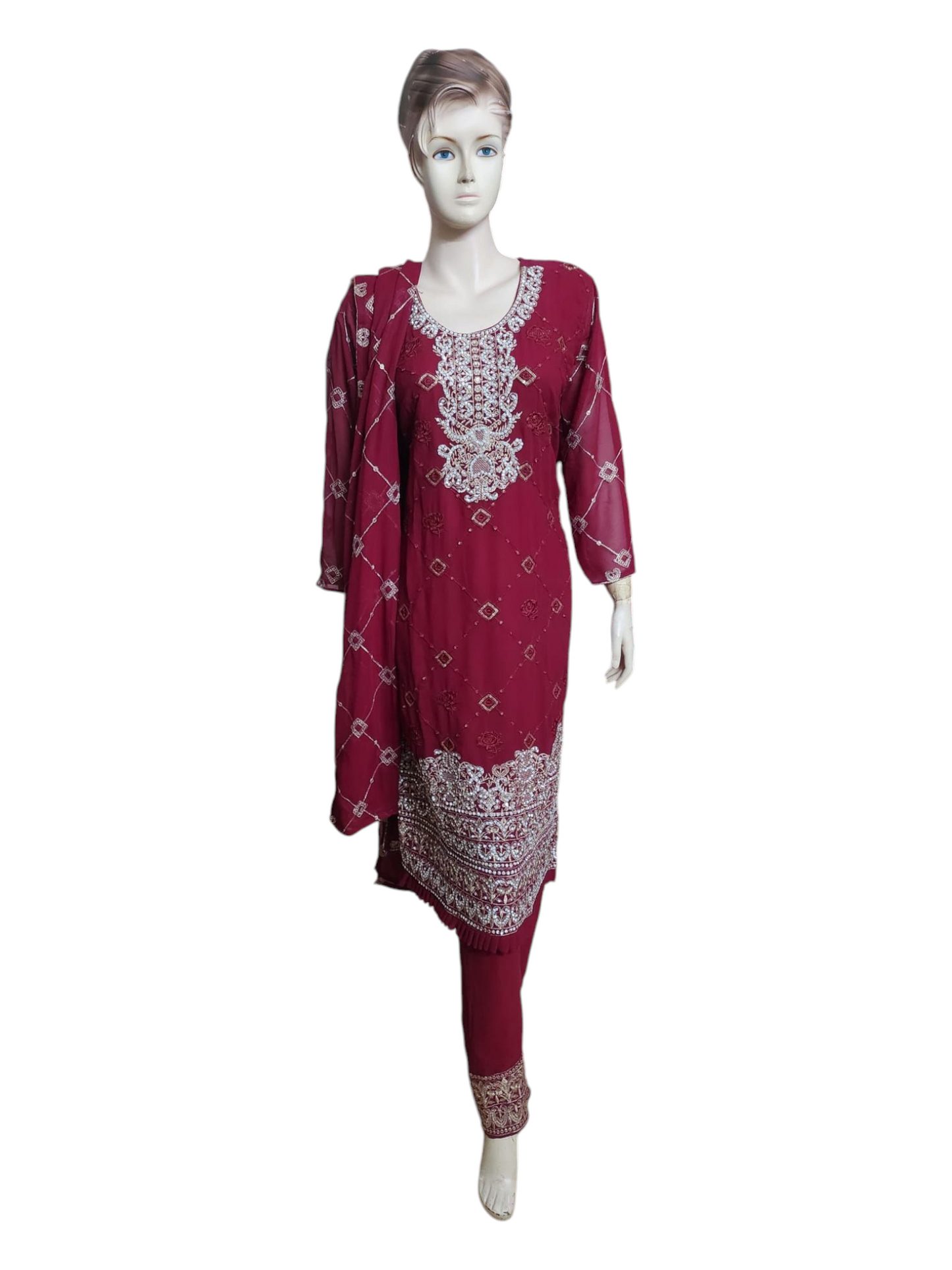 Rose Red Salwar Kameez