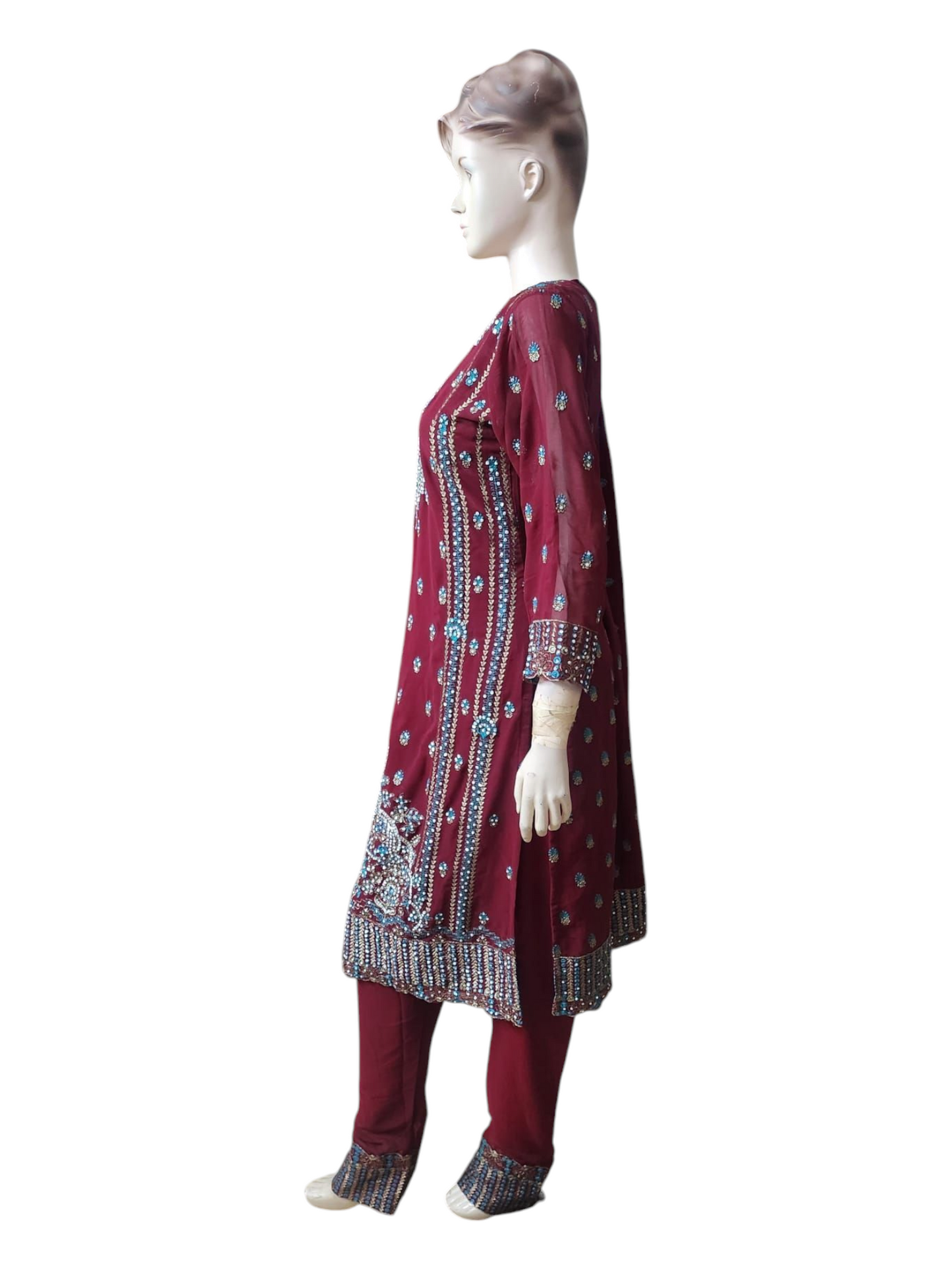 Red & Blue Salwar Kameez
