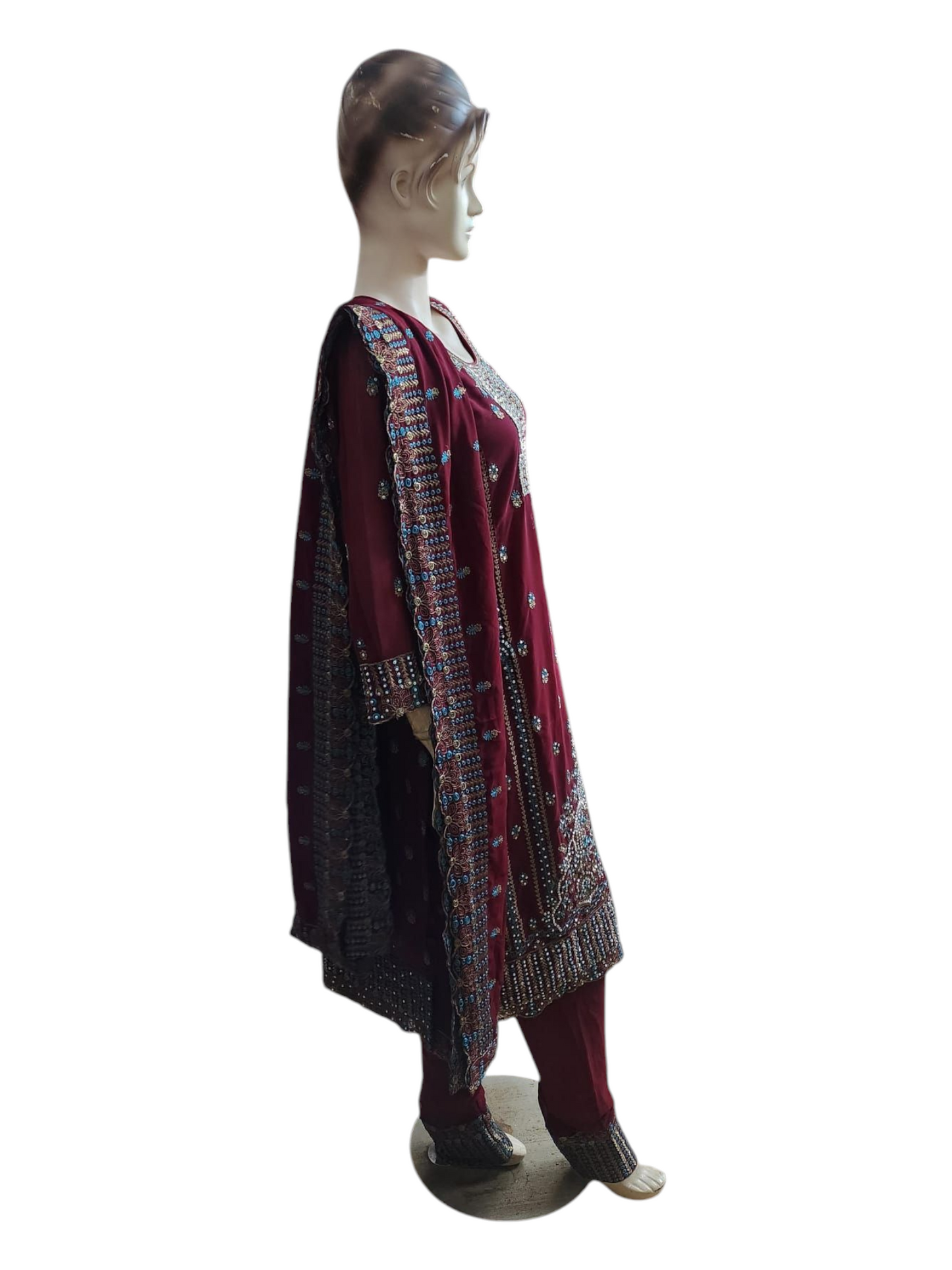 Red & Blue Salwar Kameez