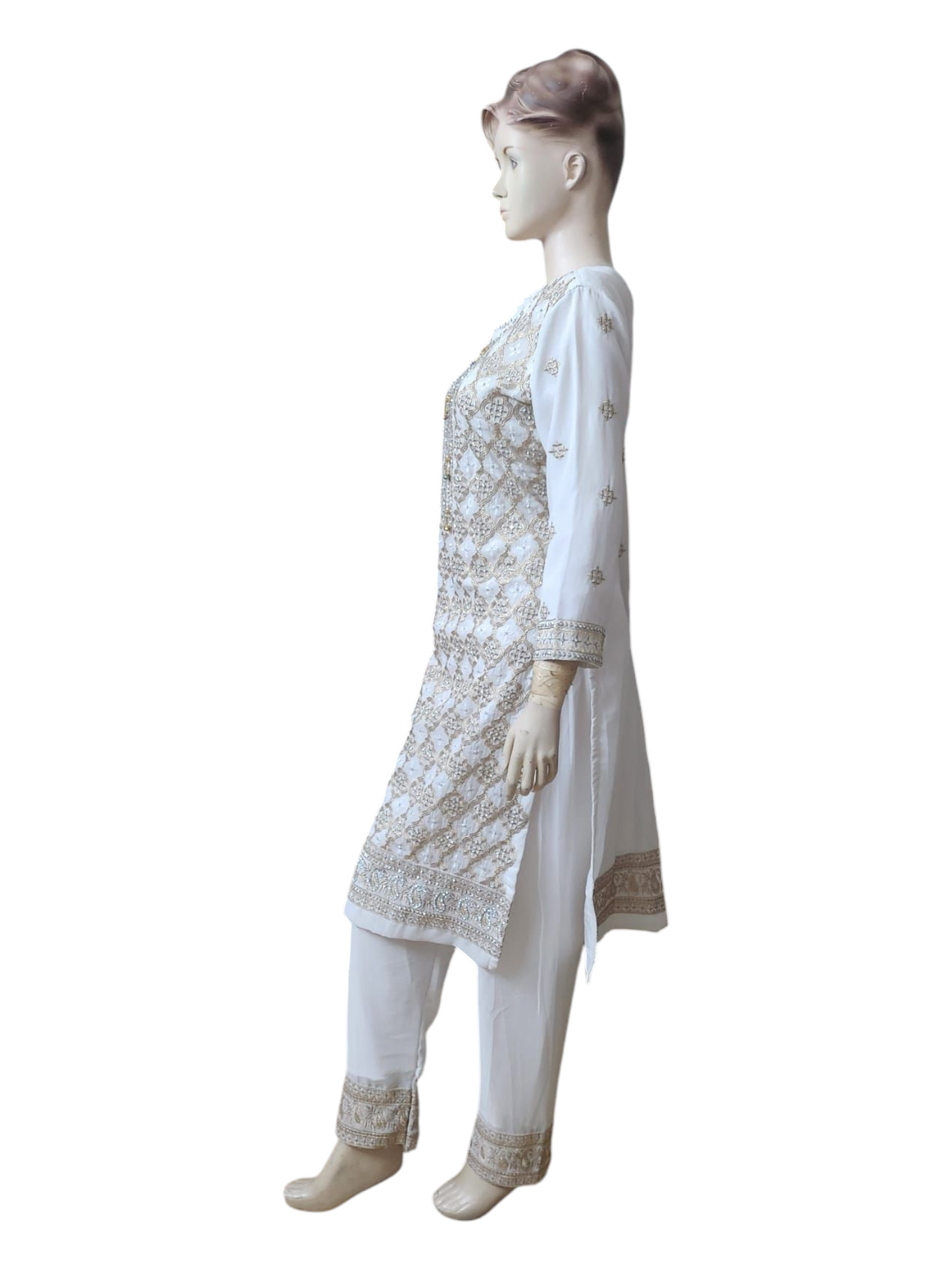 White & Gold Salwar Kameez