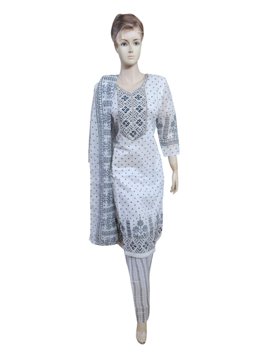 White & Black Salwar Kameez