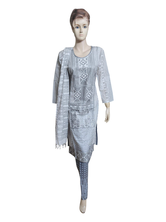 White & Grey Salwar Kameez