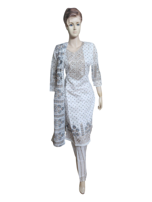 White & Gold Salwar Kameez