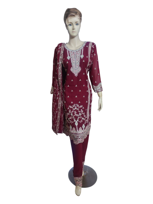 Crimson Red Salwar Kameez
