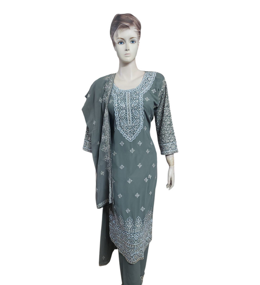 Grey & Silver Salwar Kameez