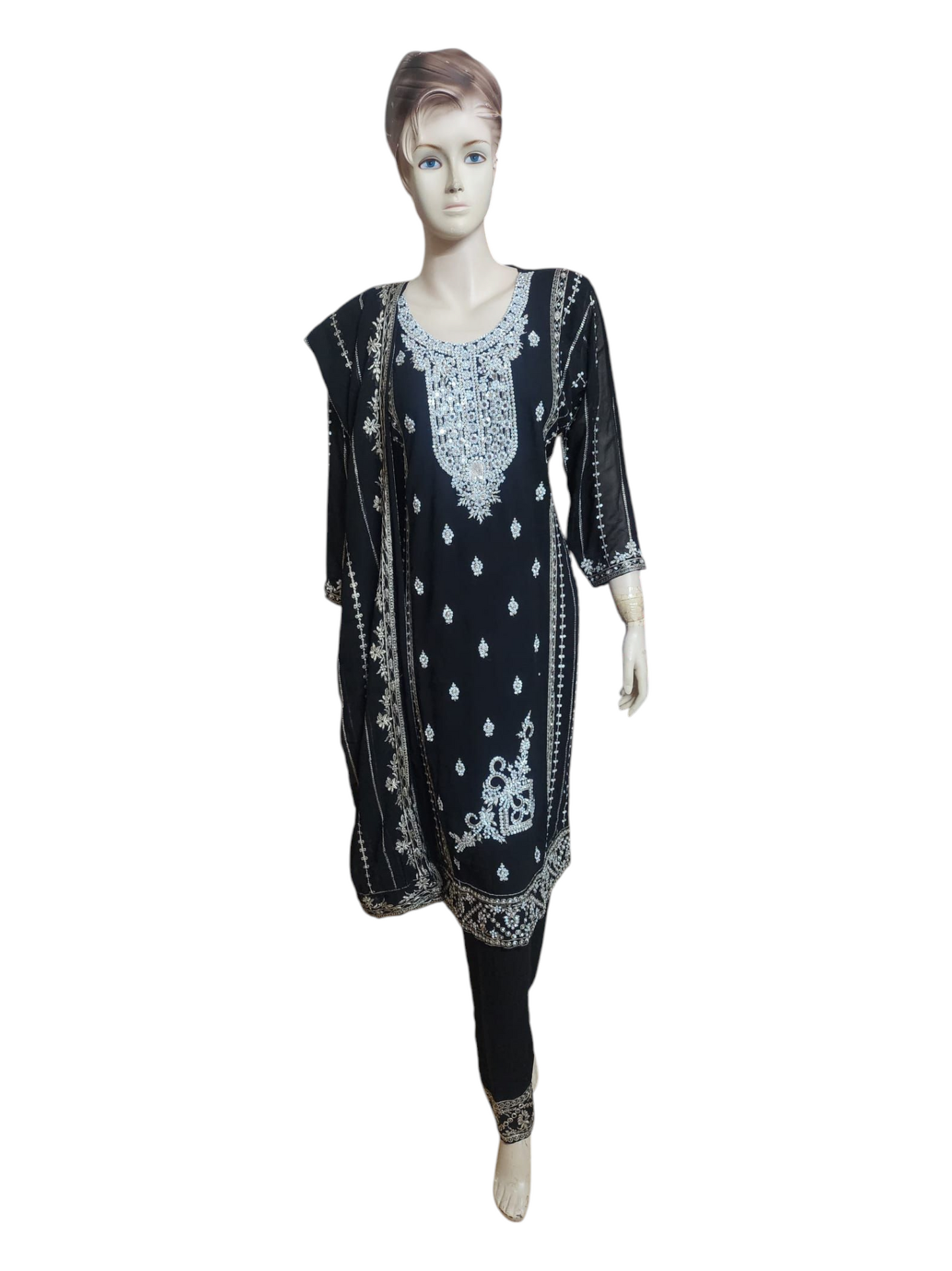 Black and Silver Salwar Kameez