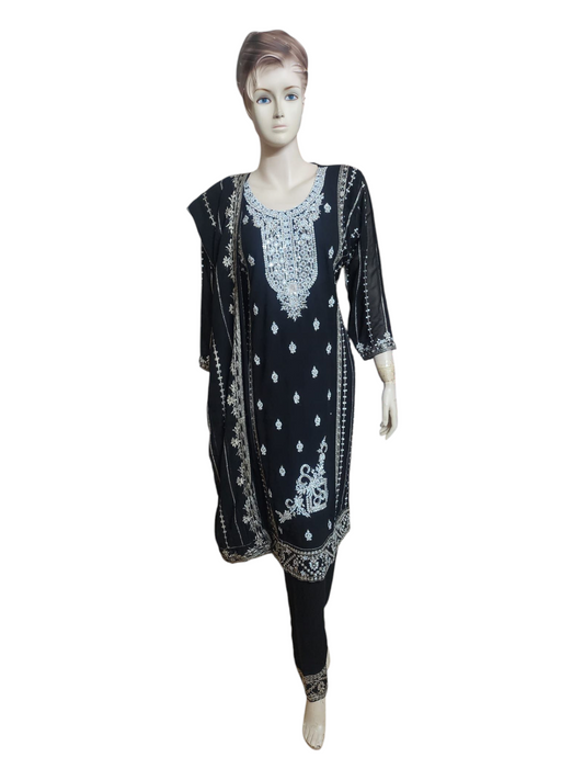 Black and Silver Salwar Kameez