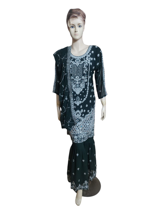 Forest Green Sharara Suit