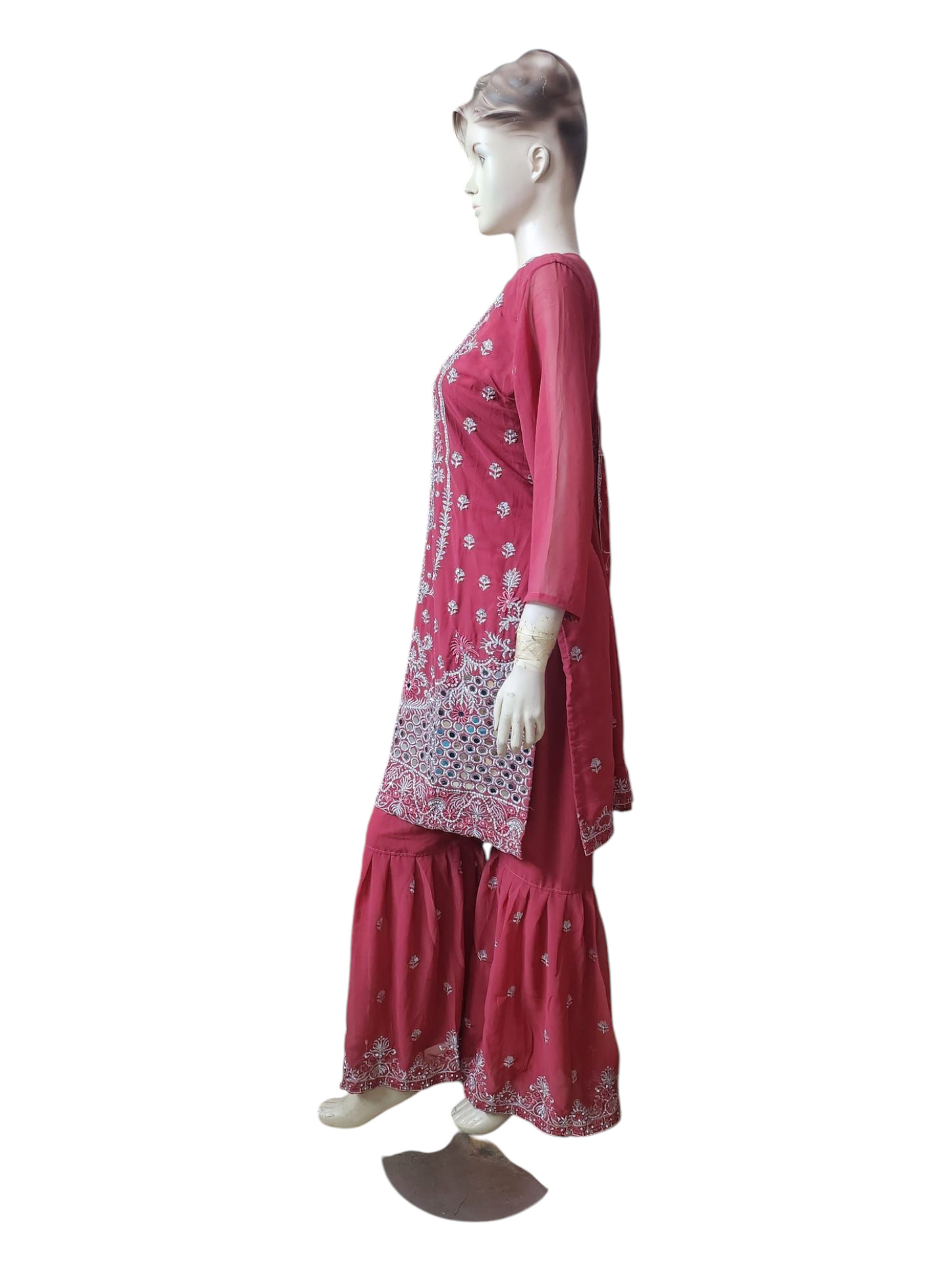 Coral Pink Sharara Suit
