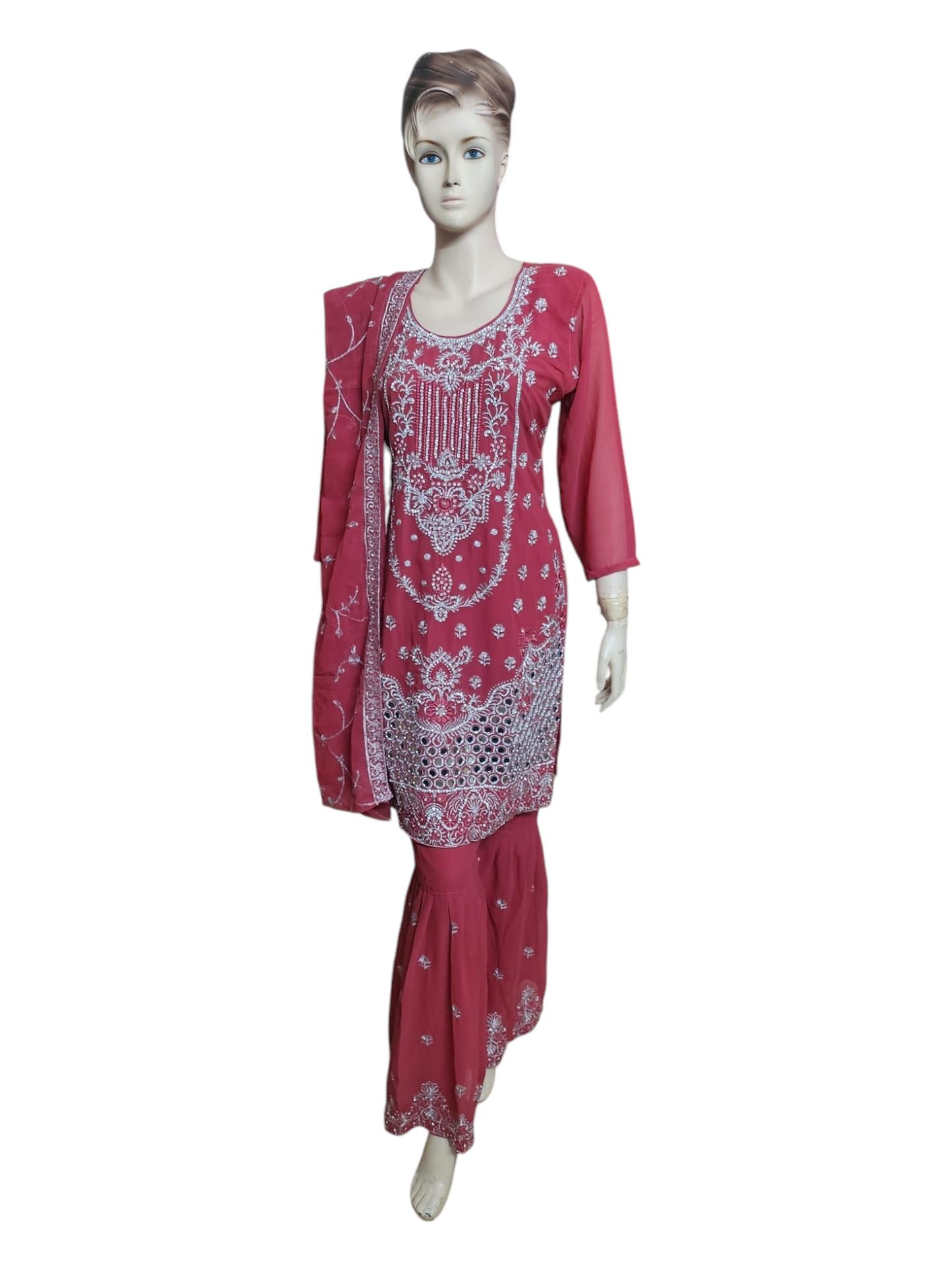 Coral Pink Sharara Suit