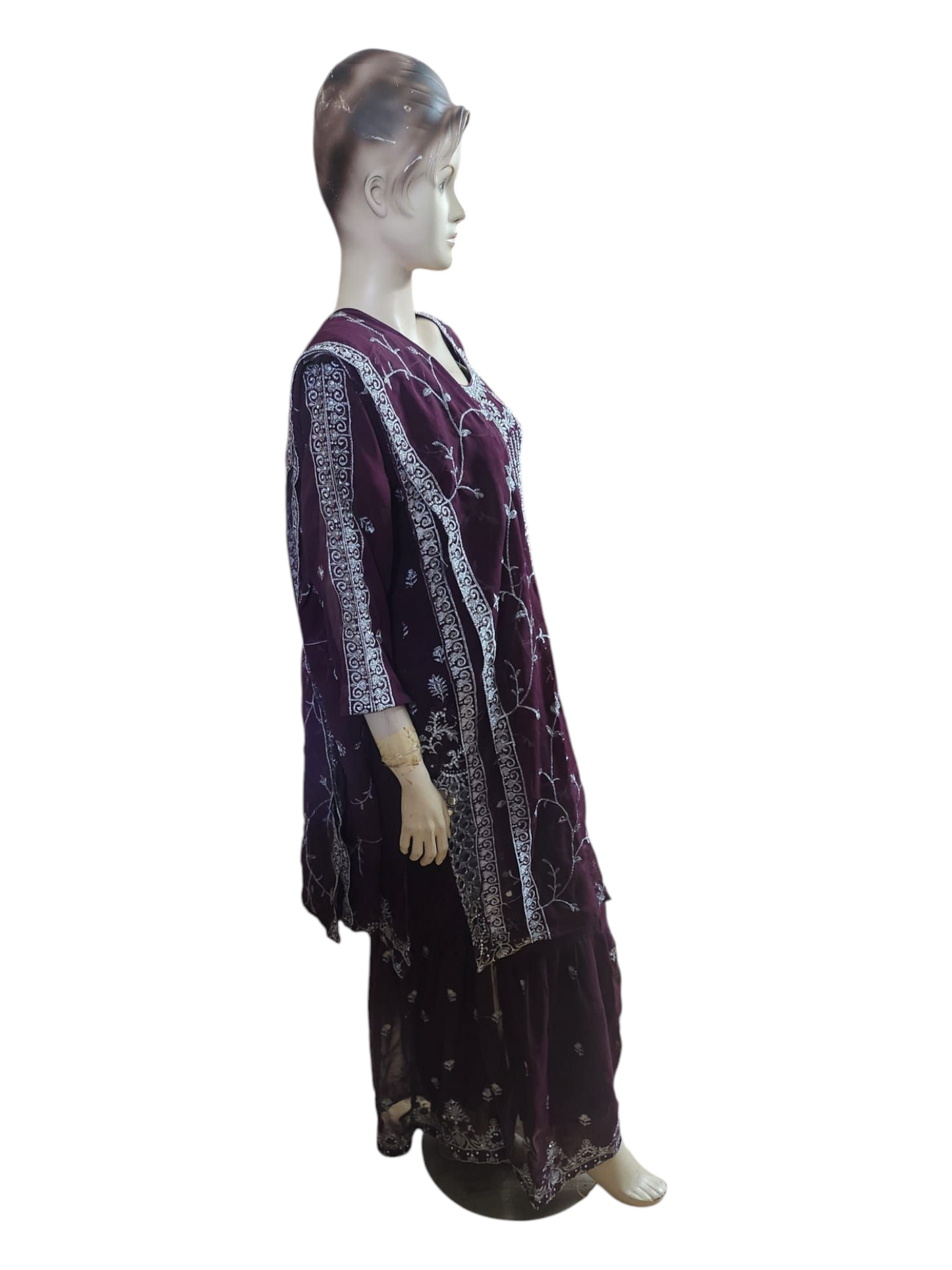 Aubergine Purple Sharara Suit