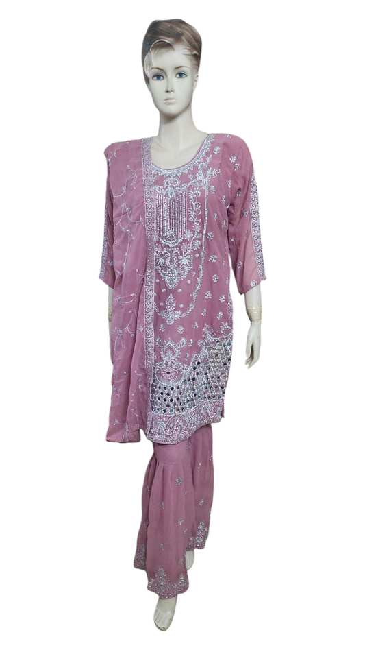 Dusty Pink Sharara Suit